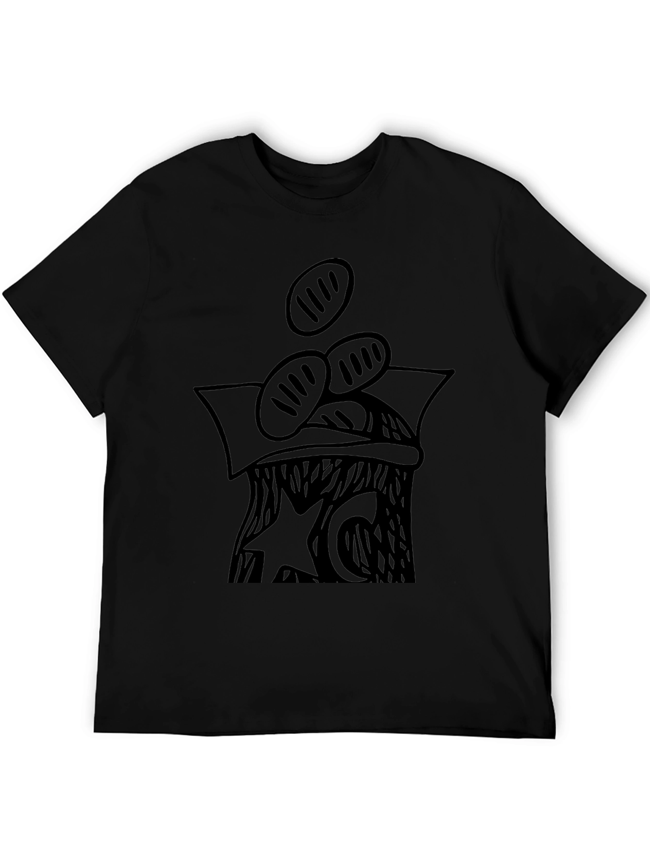 Black Graphic Print Black T-Shirt view 5