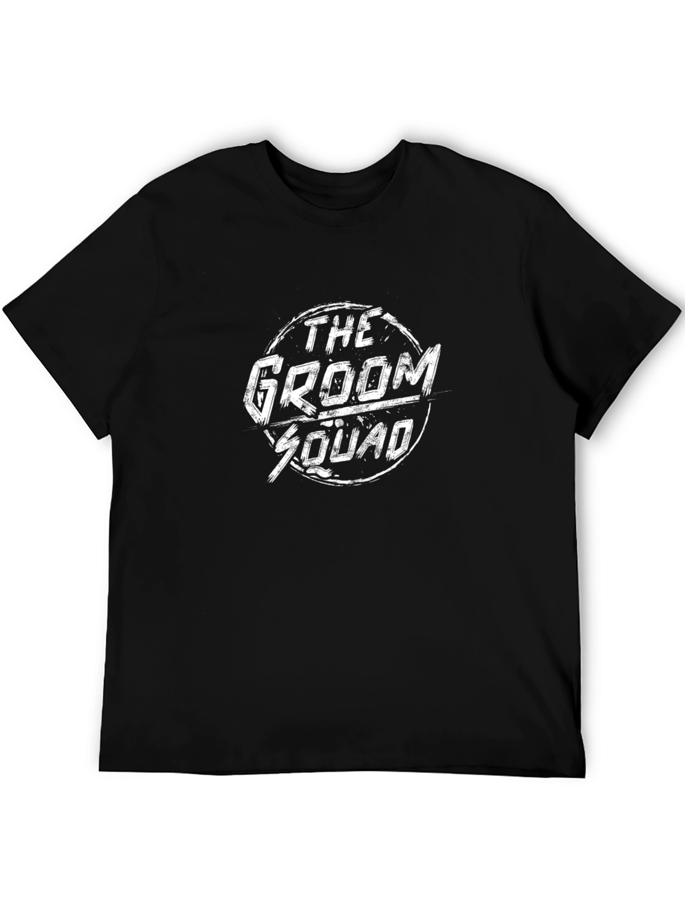 Black Groom Squad T-Shirt: Black Crew Neck view 5
