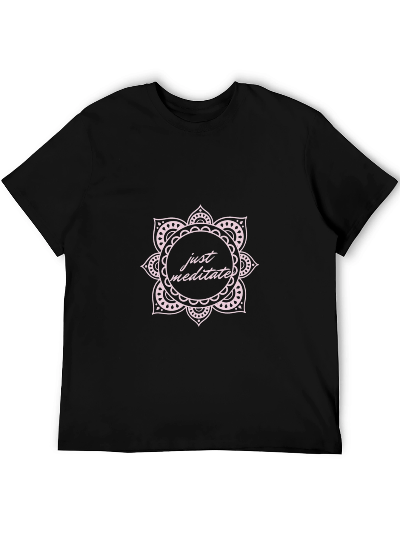 Black Just Meditate Graphic T-Shirt - Black Crew Neck Tee view 5