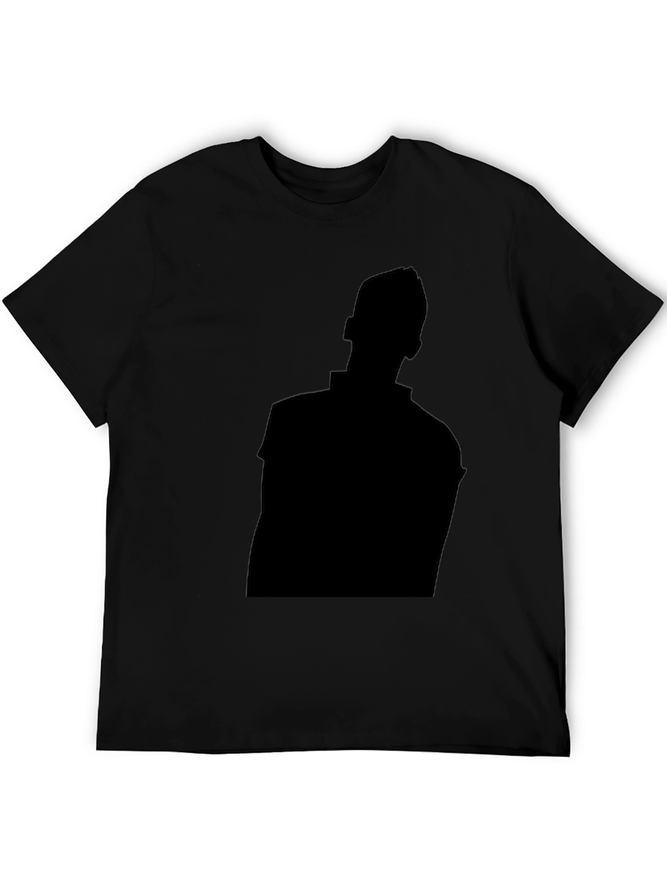 Black Men's Black Graphic Tee - Silhouette Design view 5