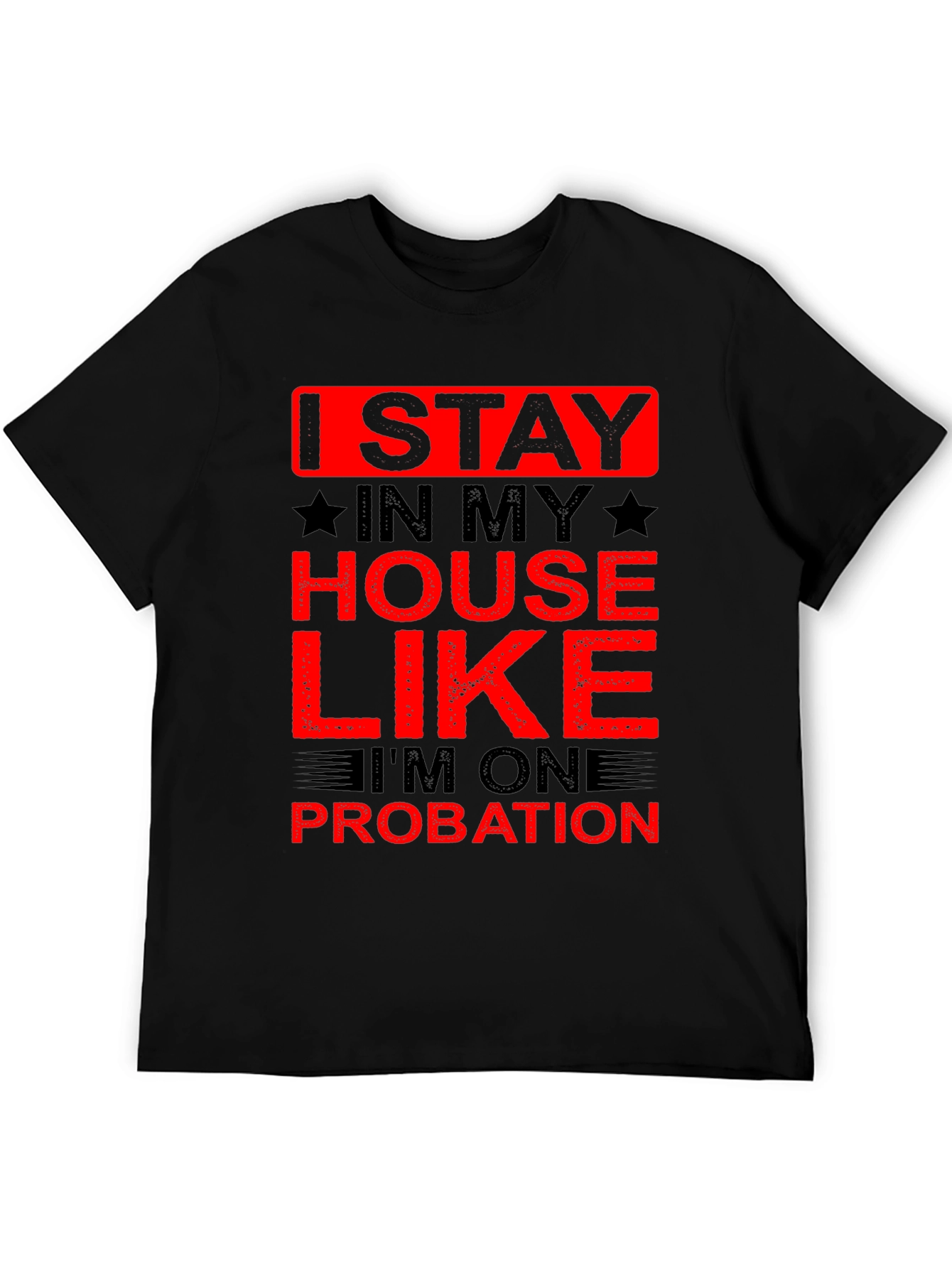 Black Stay Home Probation Graphic T-Shirt view 5