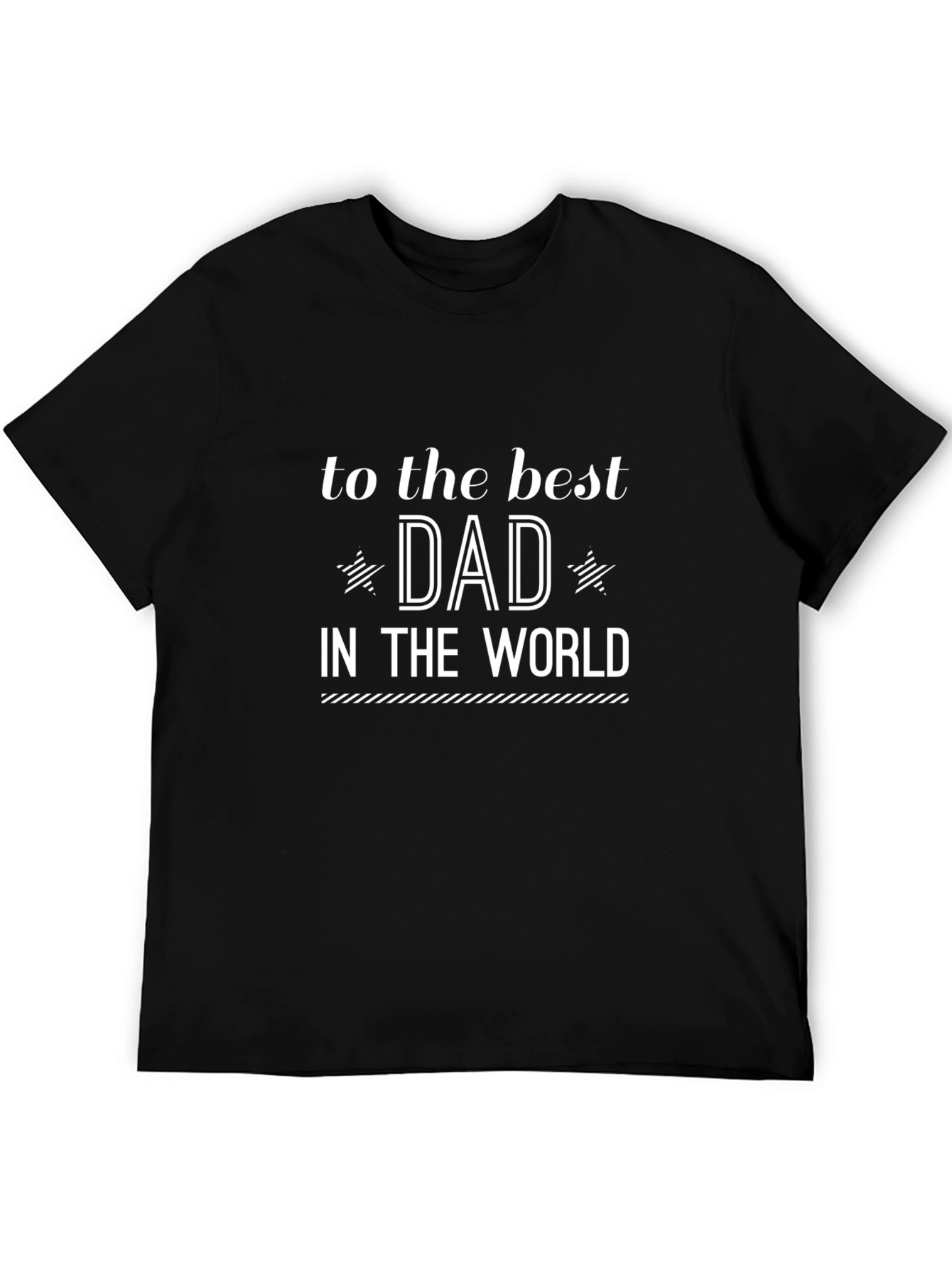 Black Best Dad in the World Black Graphic T-Shirt view 5