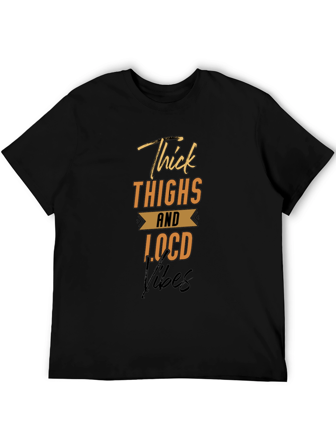 Black Thick Thighs Locd Vibes Graphic Tee view 5