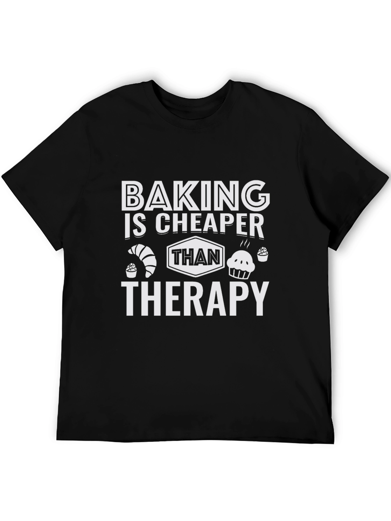 Black Baking is Cheaper Than Therapy Graphic Tee view 5