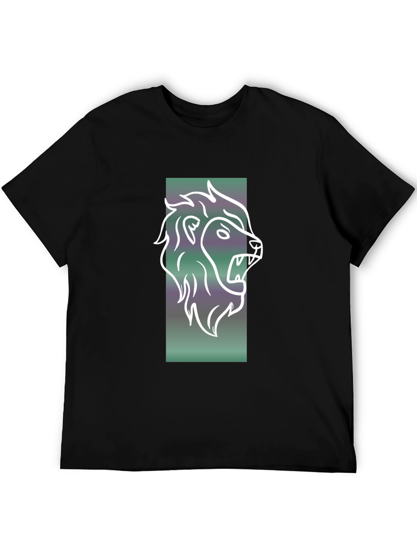 Black Lion Graphic Tee - Mens Black Cotton T-Shirt view 5