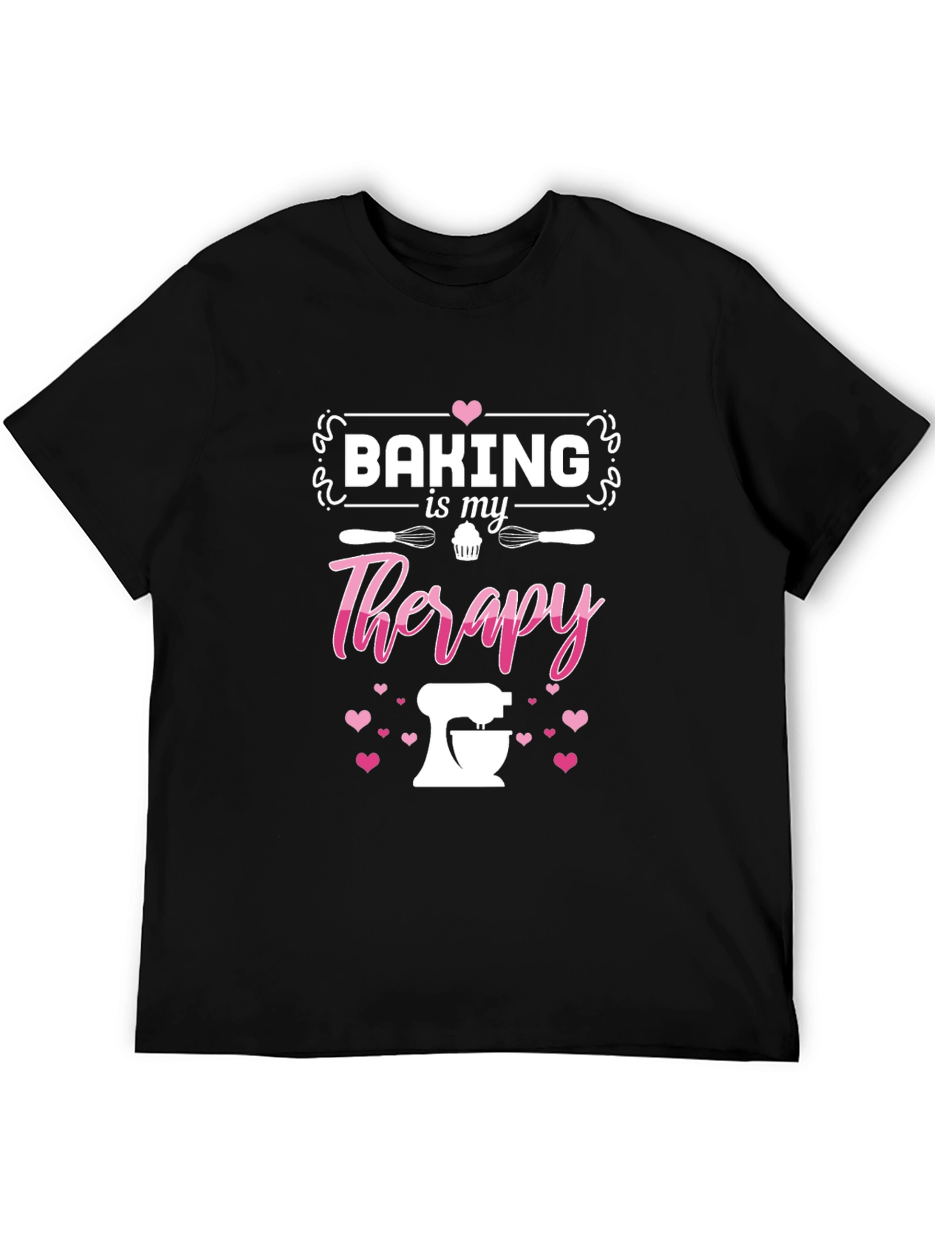 Black Baking is My Therapy Graphic Tee - Black view 5