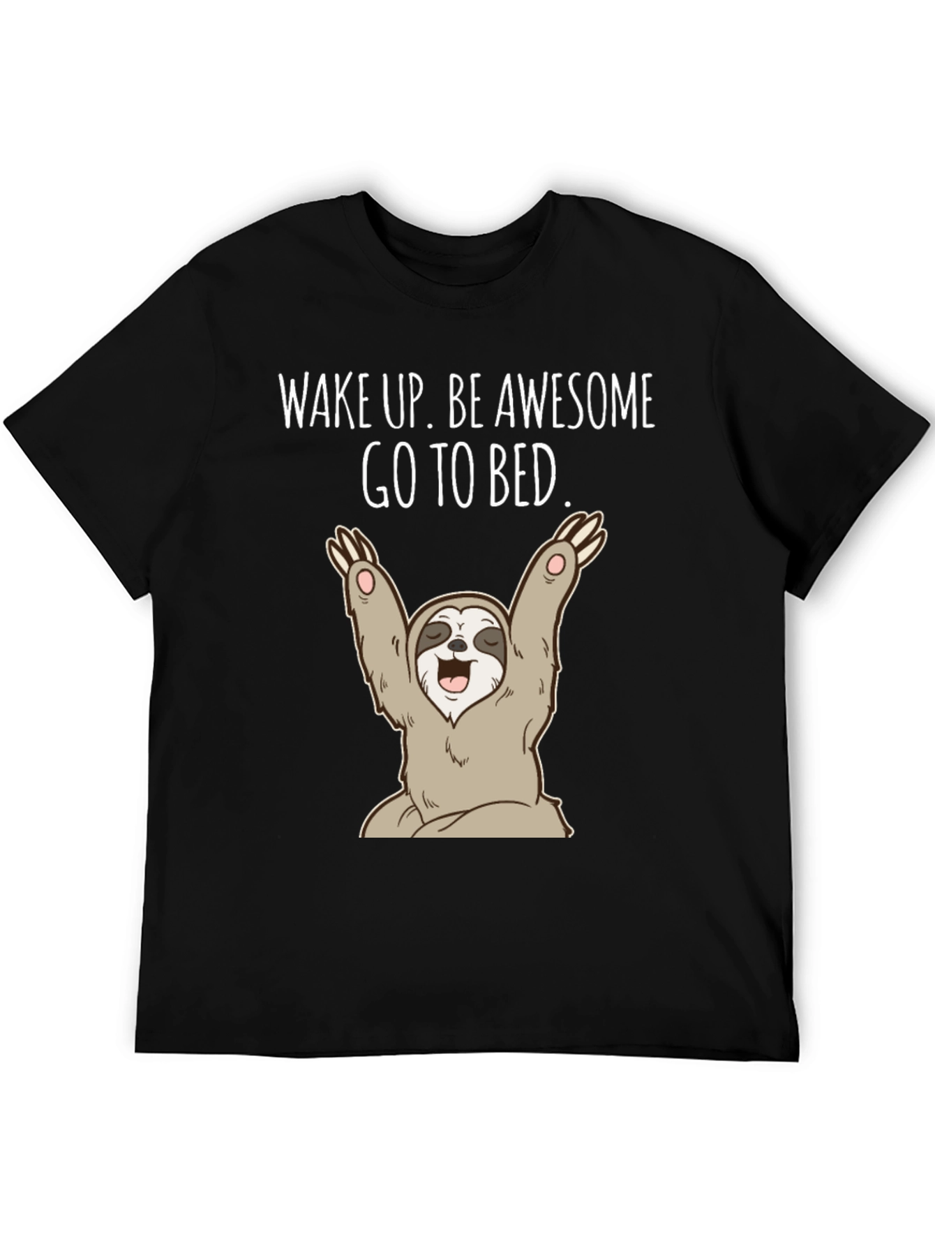 Black Wake Up Sloth Graphic Tee view 5