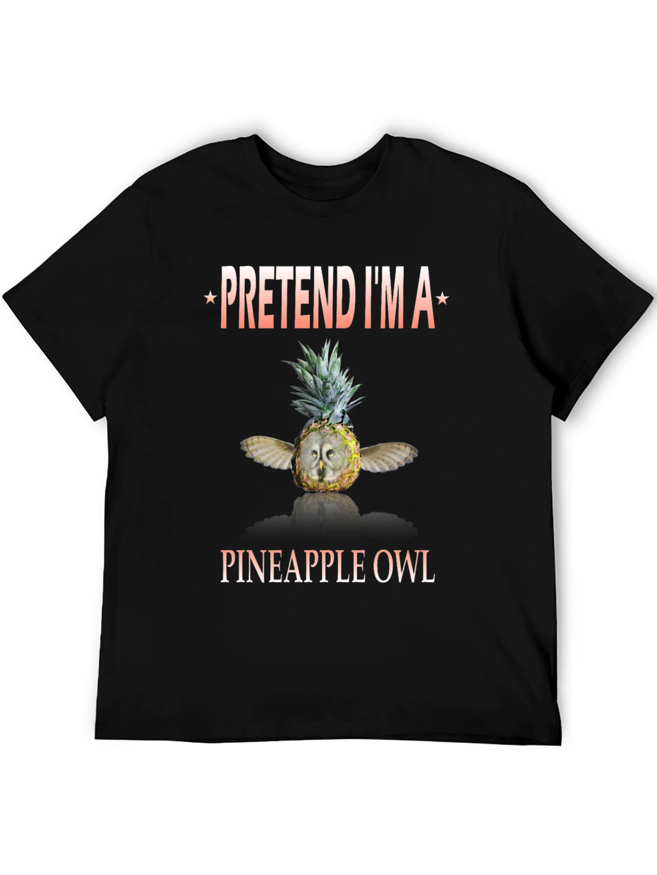 Black Pineapple Owl Graphic T-Shirt - Pretend I'm a Pineapple Owl view 5
