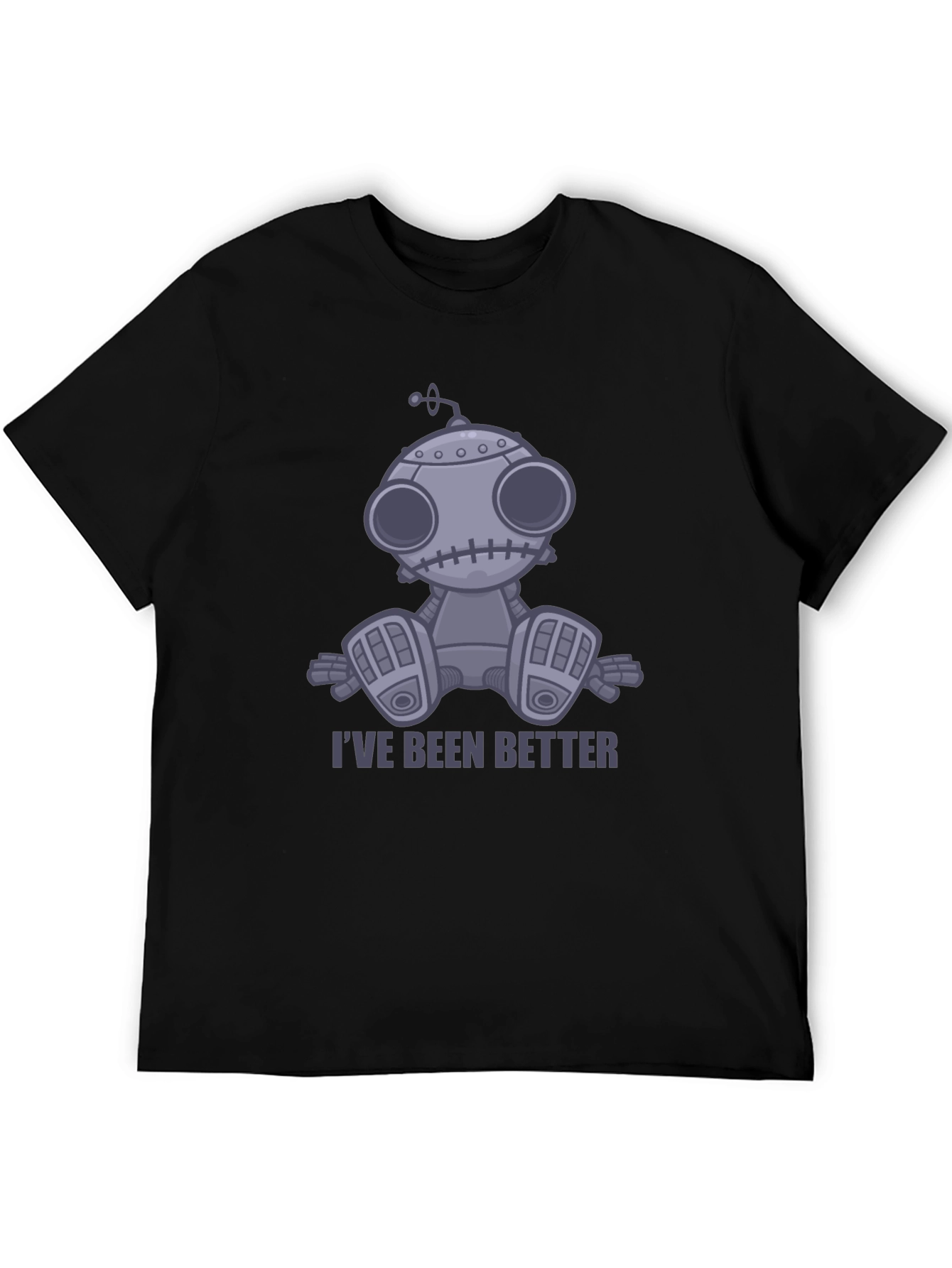 Black I've Been Better Robot T-Shirt - Unisex Graphic Tee view 5