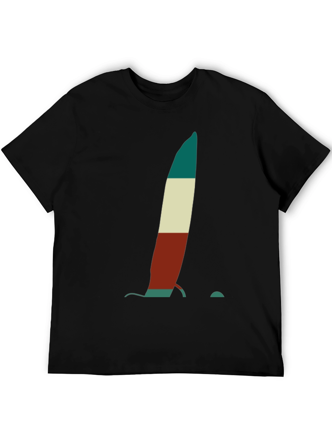 Black Abstract Sailboat Tee - Black Cotton Graphic T-Shirt view 5
