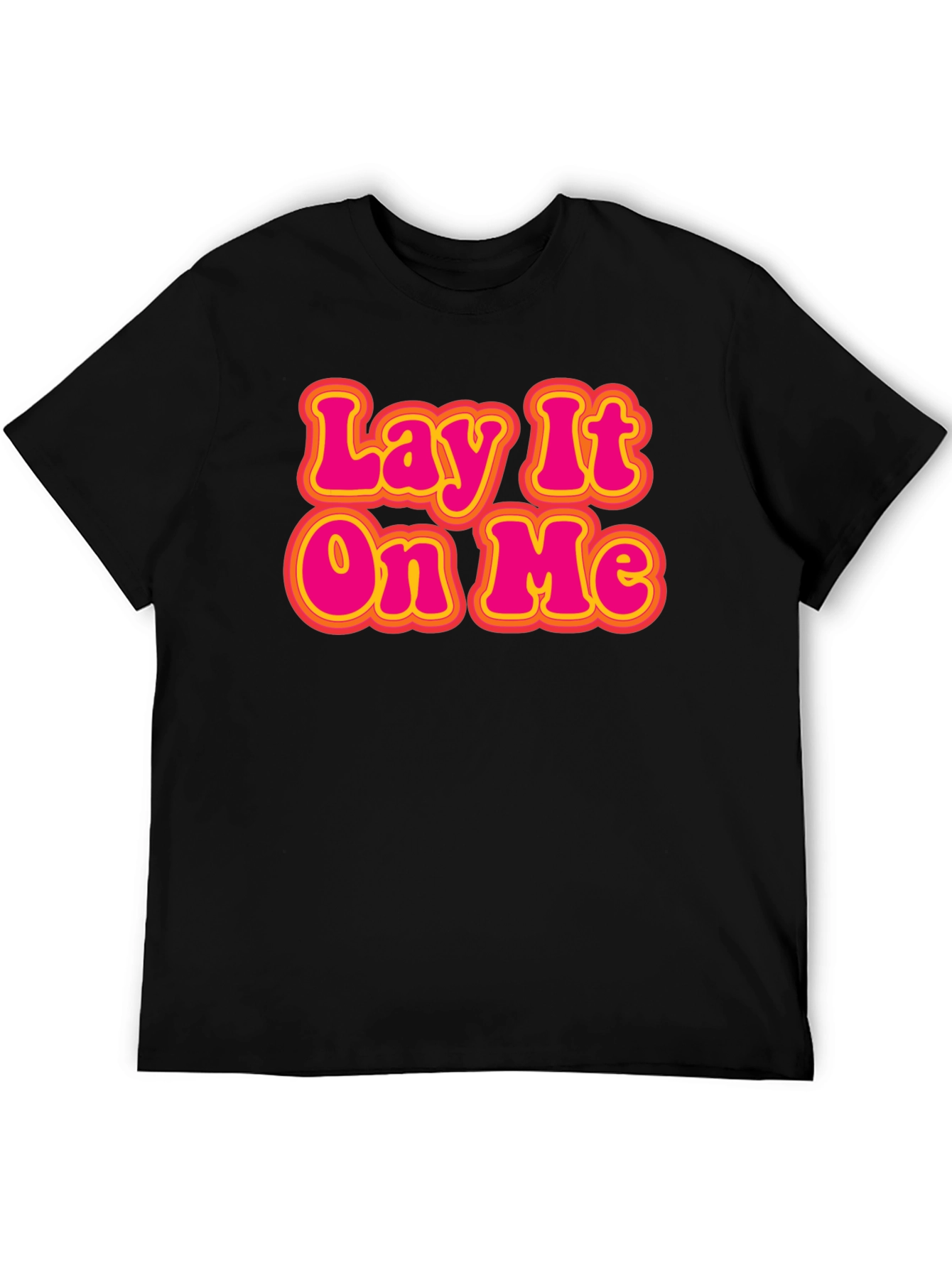 Black Lay It On Me Retro Graphic T-Shirt view 5