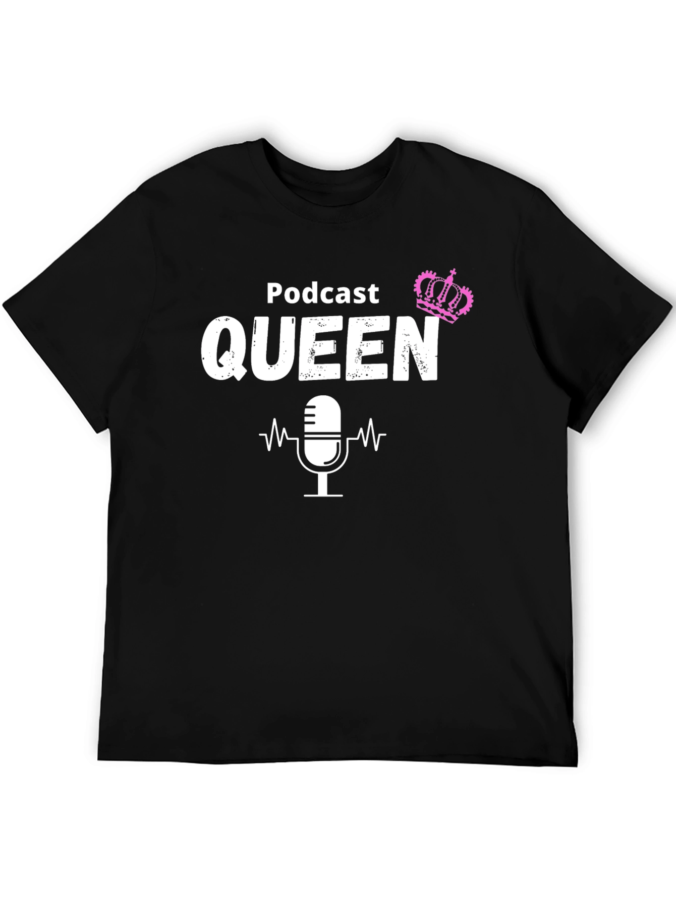 Black Podcast Queen T-Shirt - Perfect for Female Podcasters view 5