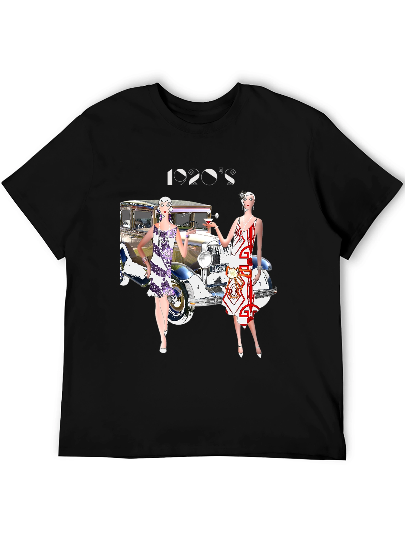 Black 1920s Fashion Tee - Gatsby Era Style view 5