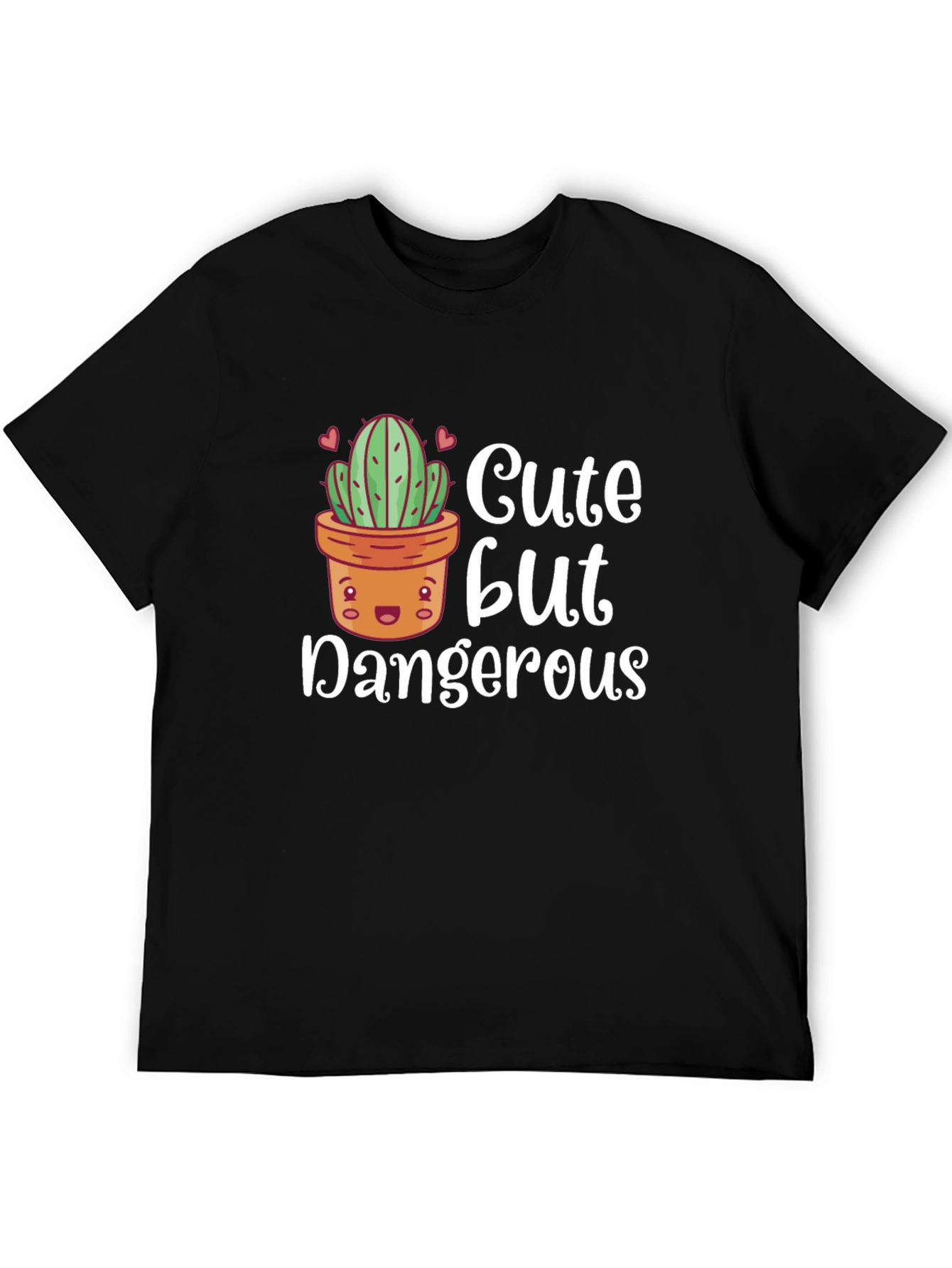 Black Cute But Dangerous Cactus Graphic T-Shirt view 5