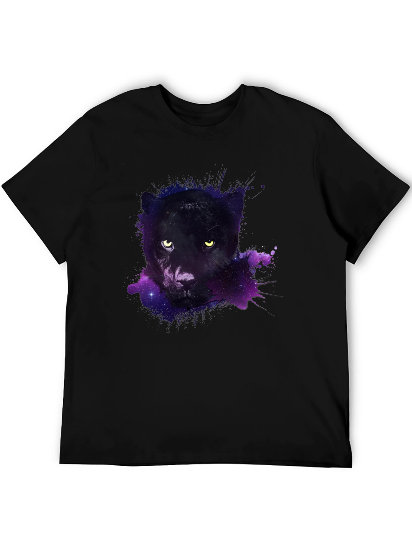 Black Galaxy Panther Graphic Tee - Men's Black T-Shirt view 5