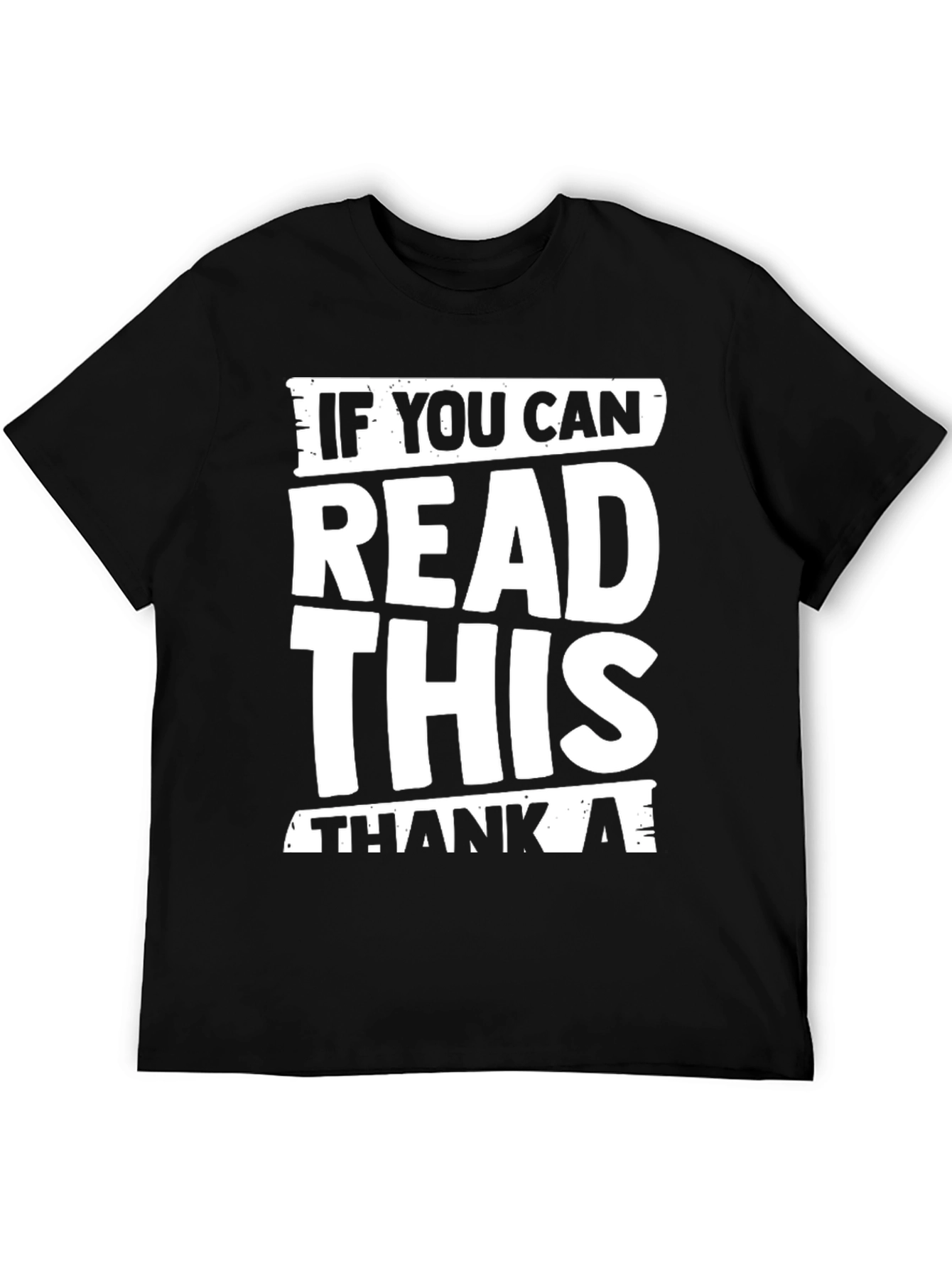 Black Funny Graphic T-Shirt - If You Can Read This view 5