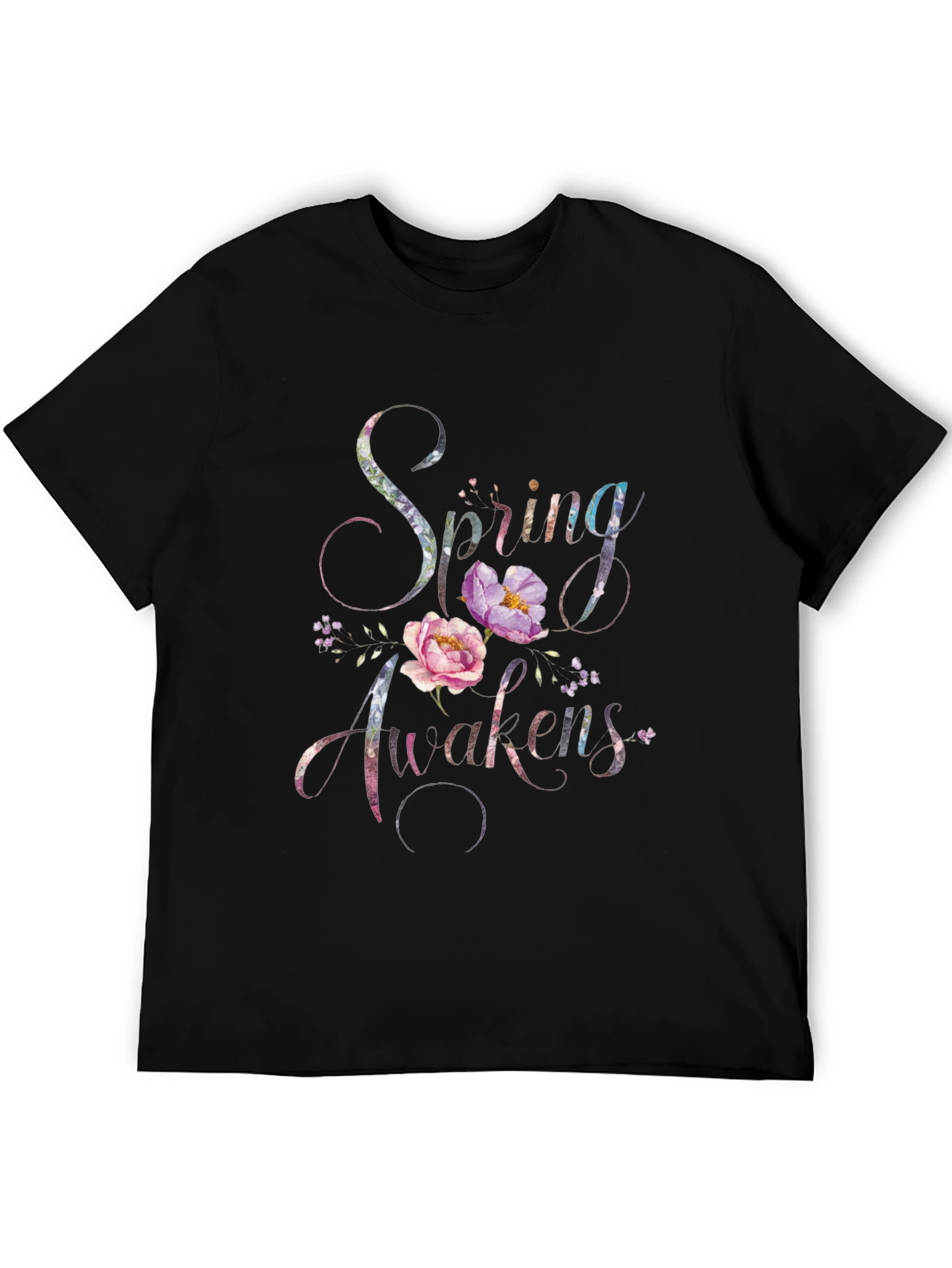 Black Spring Awakens Floral Print T-Shirt view 5