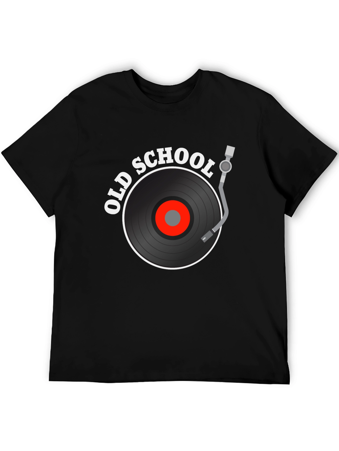 Black Old School Music Graphic Tee view 5