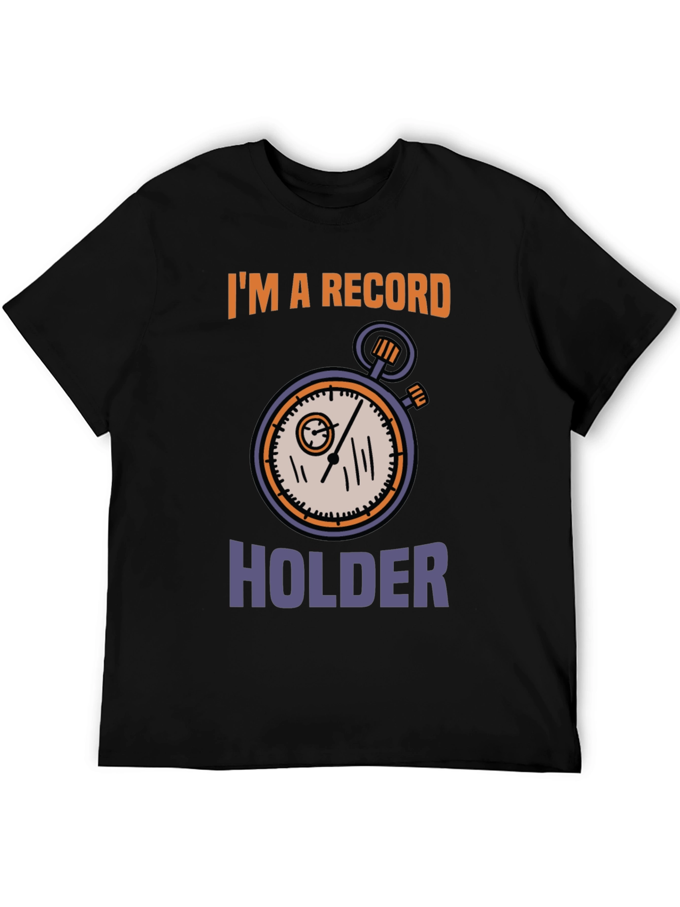 Black Record Holder Graphic Tee - Unique Design view 5