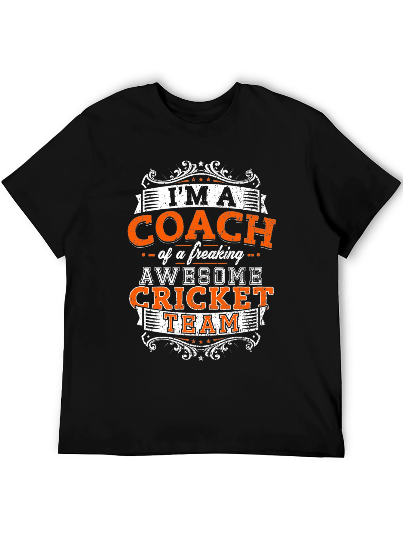 Black Cricket Coach T-Shirt - Awesome Team Tee view 5