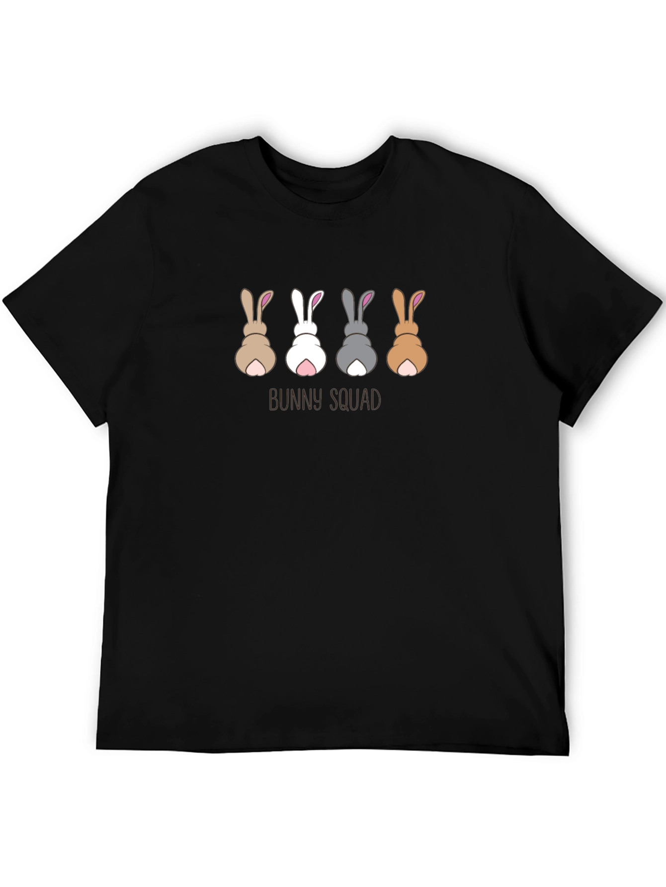 Camiseta Negra "Bunny Squad" Diseño Divertido