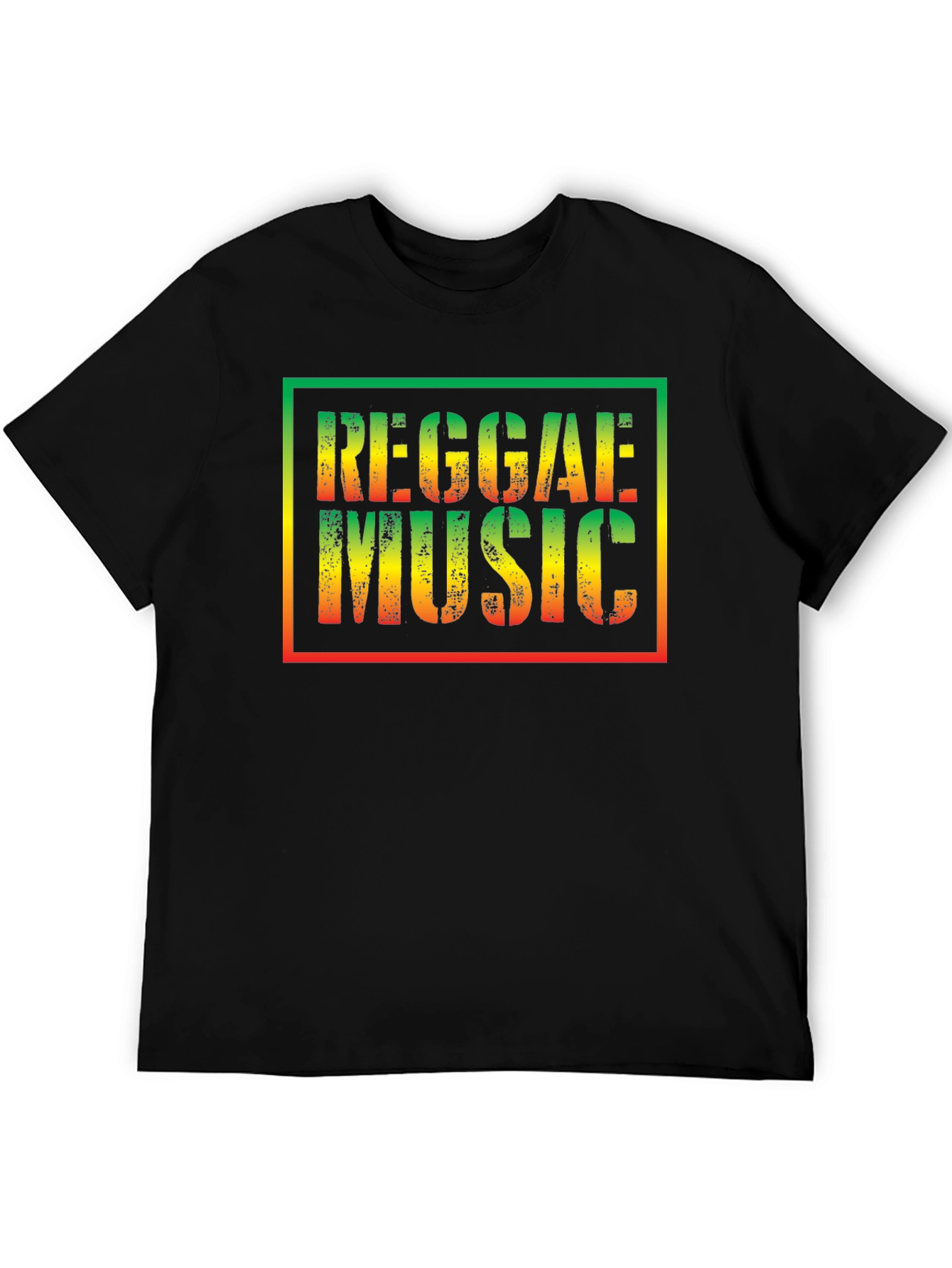 Black Reggae Music T-Shirt - Rasta Colors view 5