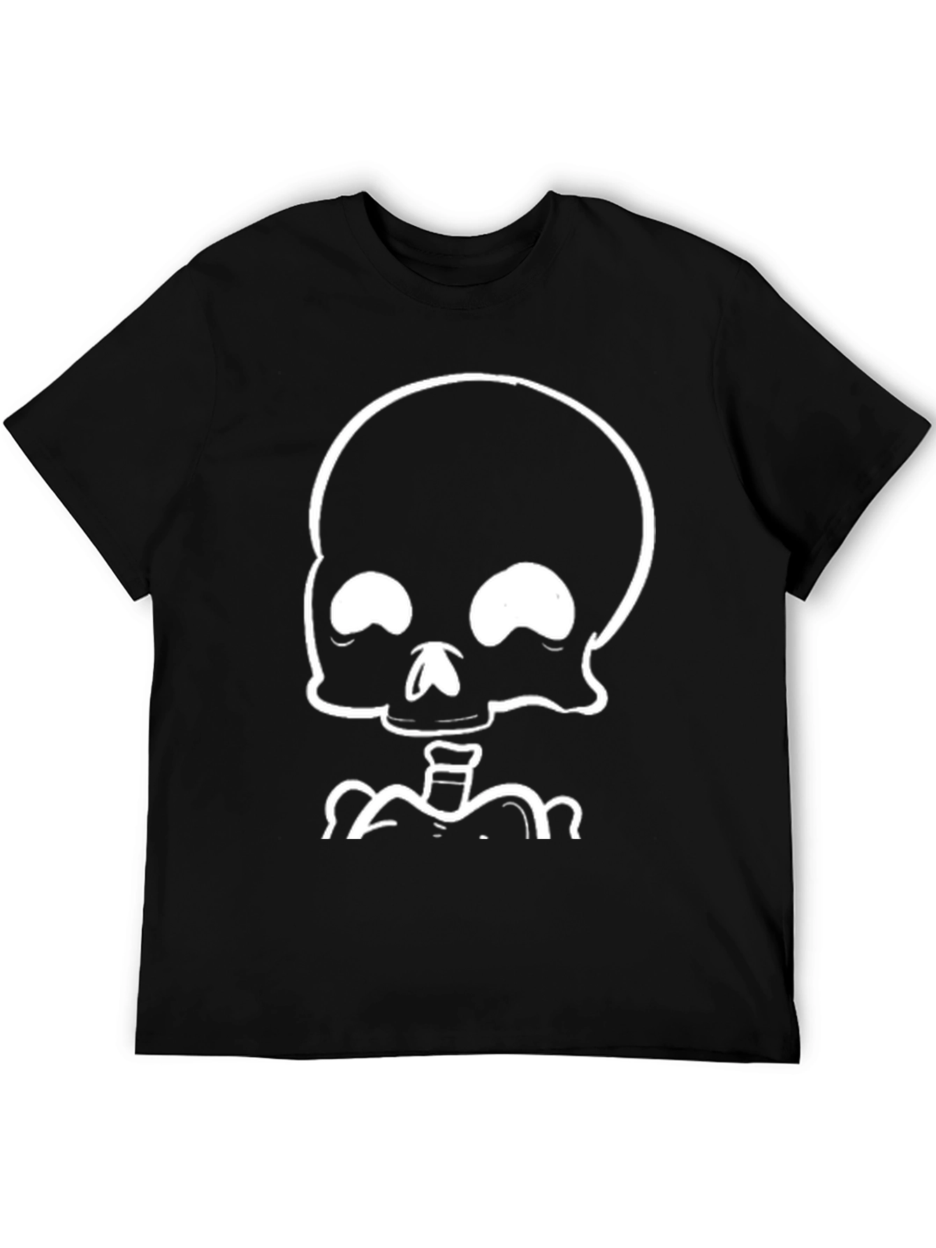 Black Black T-Shirt with White Skeleton Graphic view 5