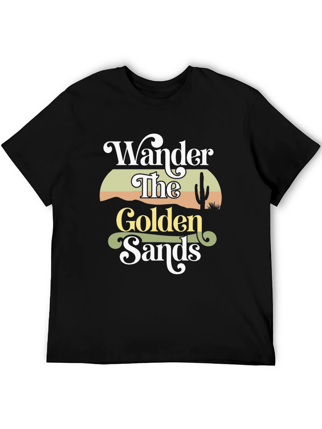 Black Wander the Golden Sands Graphic Tee - Black Cotton Comfort view 5