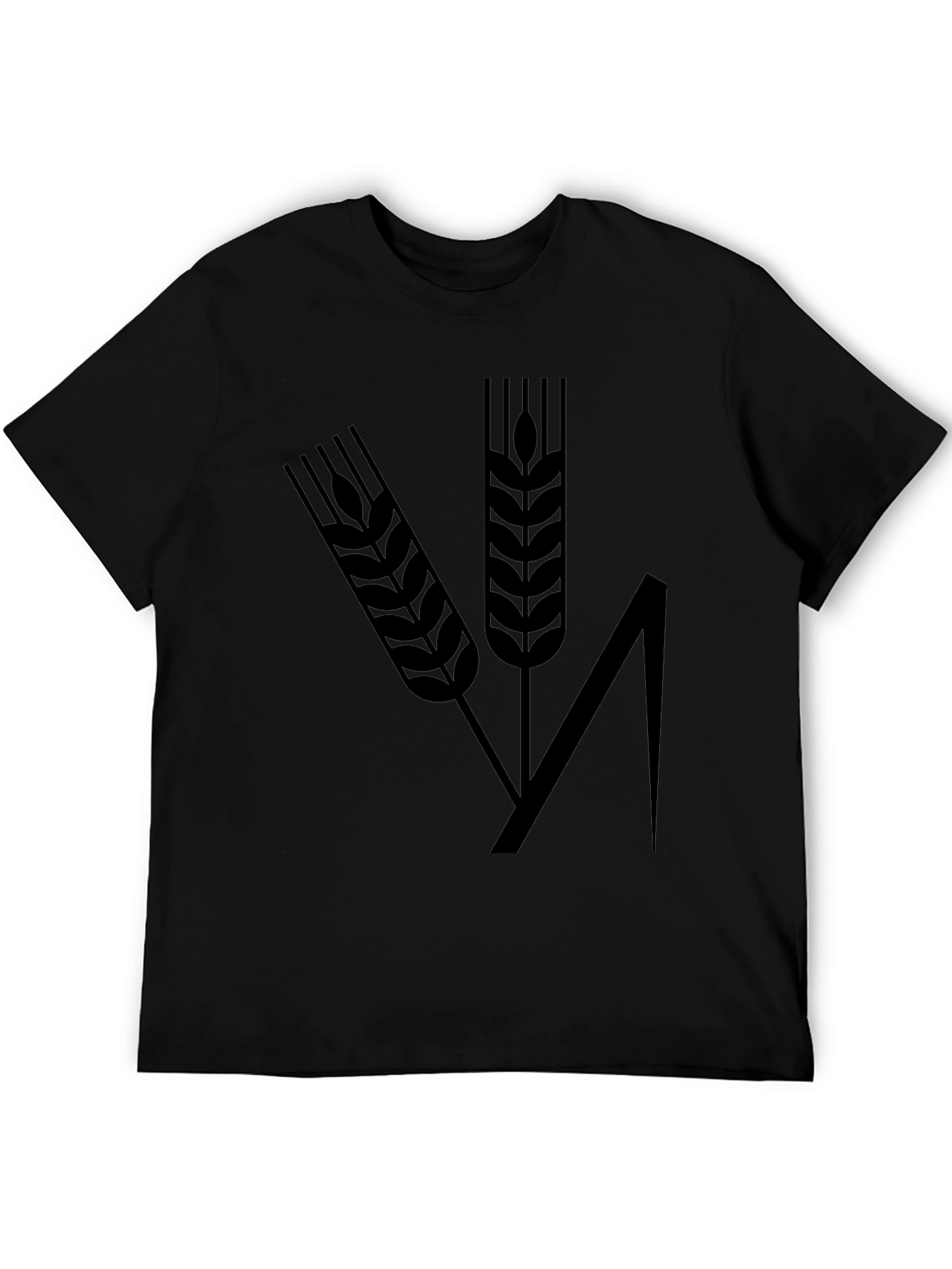 Black Wheat Design Black T-Shirt view 5