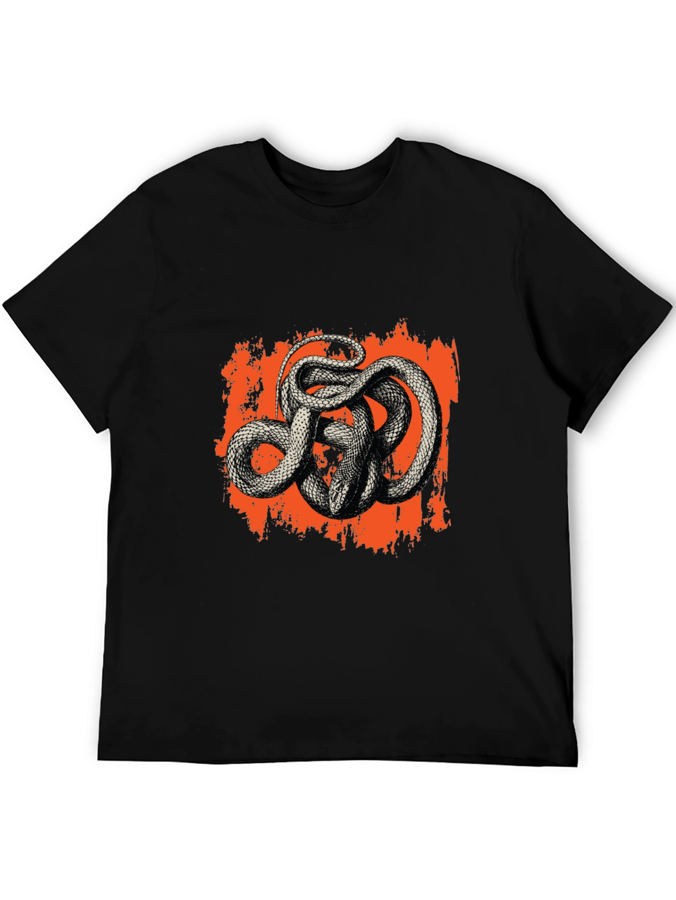 Black Men's Black Snake Graphic Tee view 5