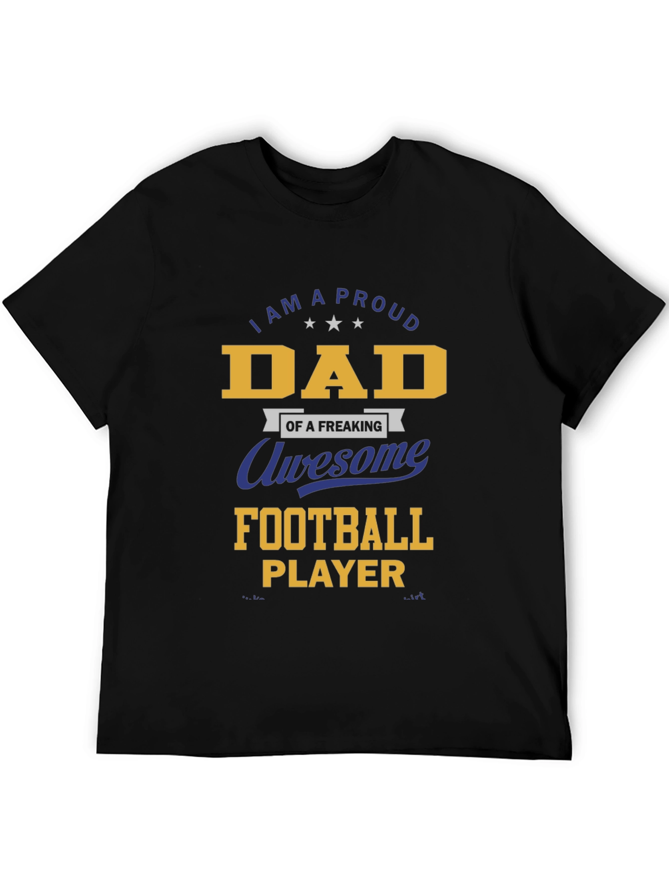 Black Proud Dad of an Awesome Football Player T-Shirt view 5