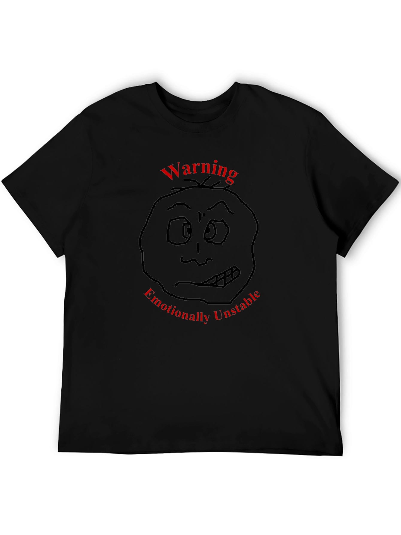 Warning: Emotionally Unstable Black T-Shirt - 5