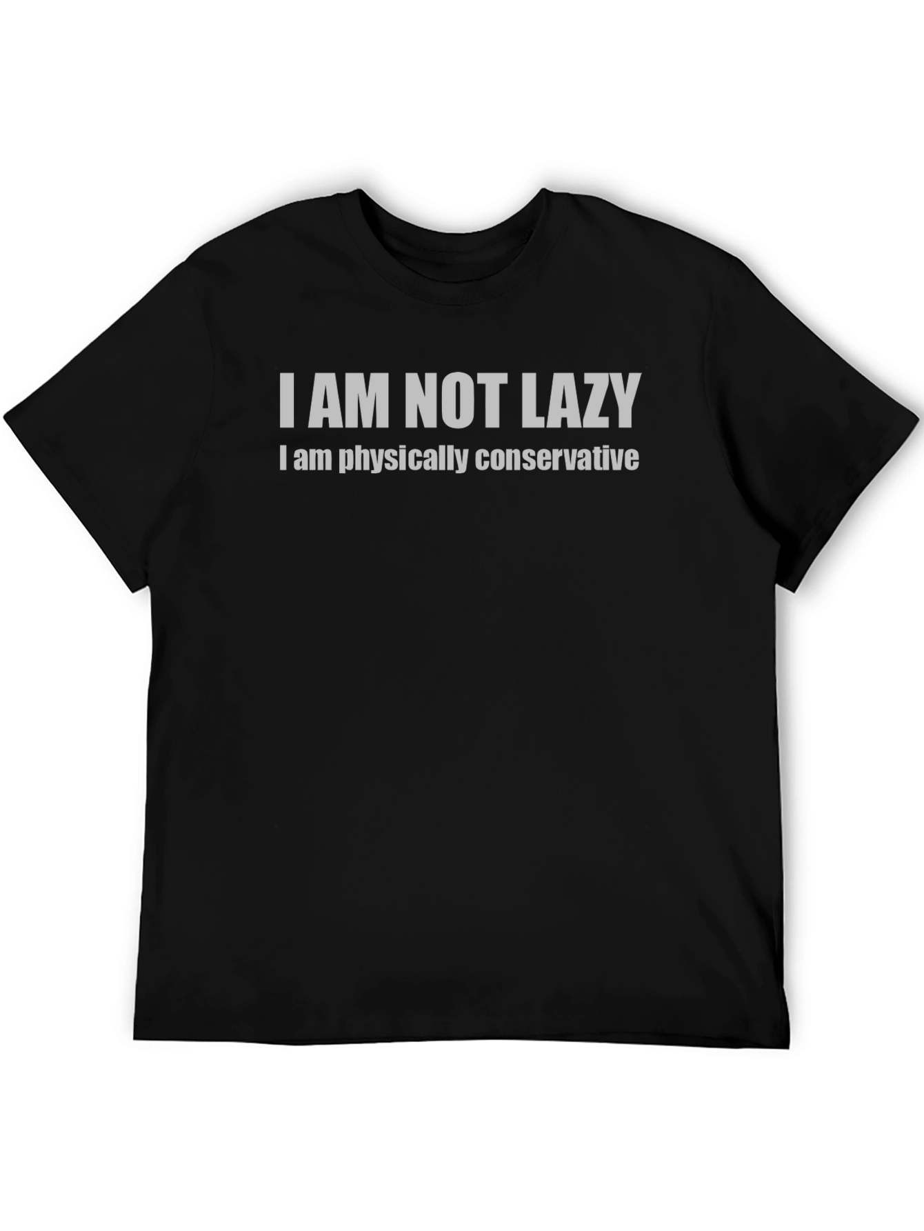 Black I am not lazy Graphic Tee view 5