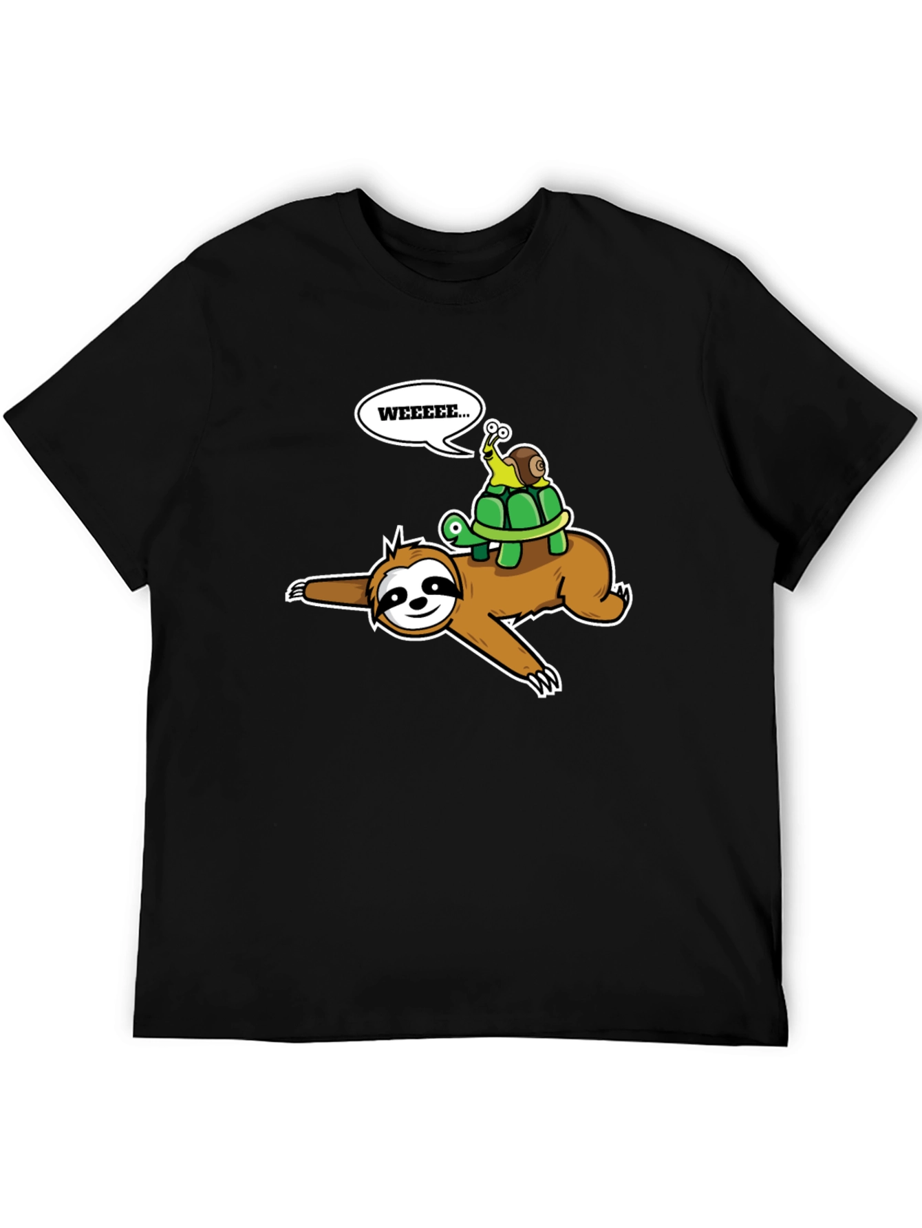 Black Sloth, Turtle & Snail Tee - 'WEEEEE...' Humor! view 5