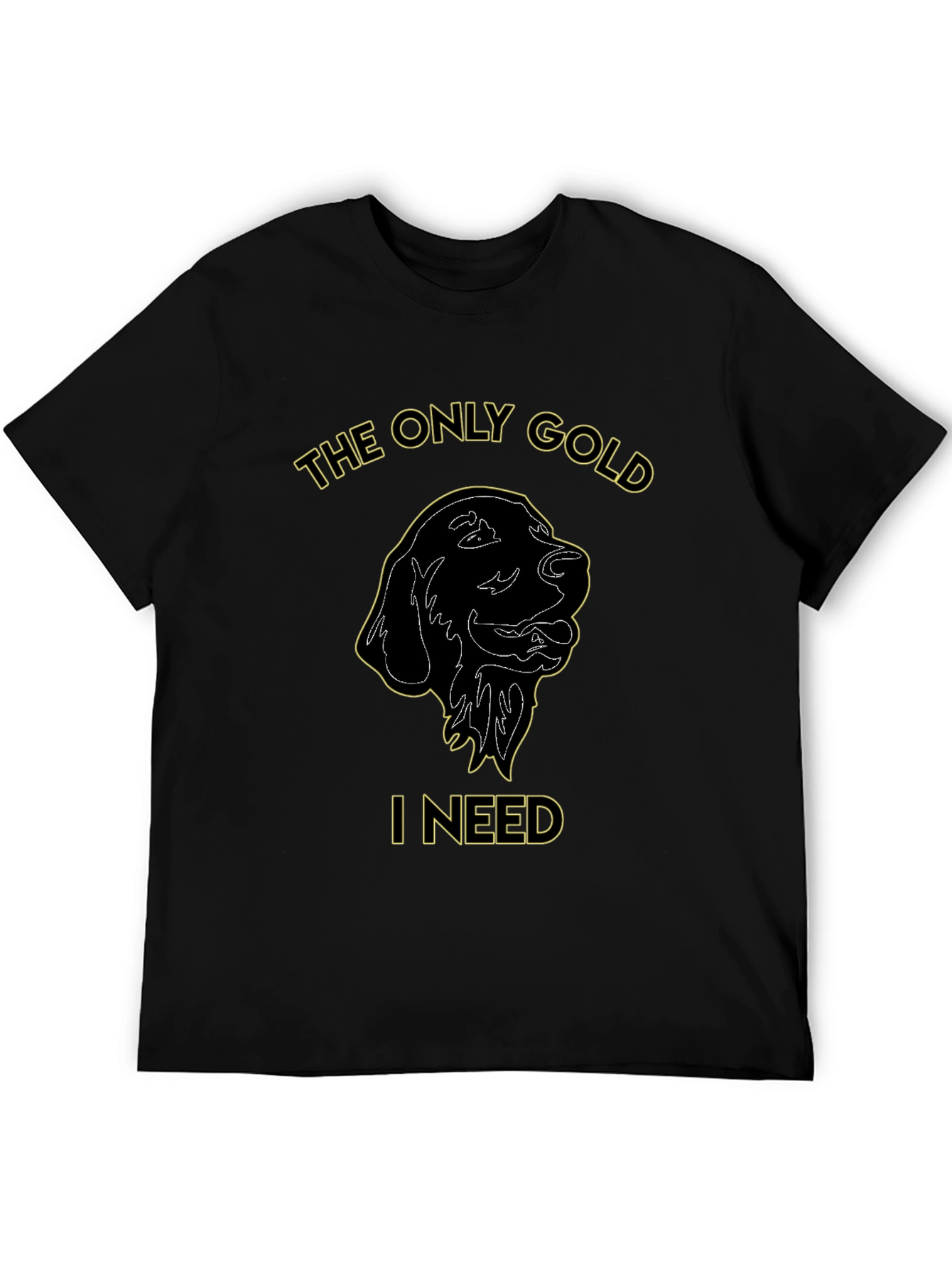 Black The Only Gold I Need Dog Graphic Tee - Black view 5