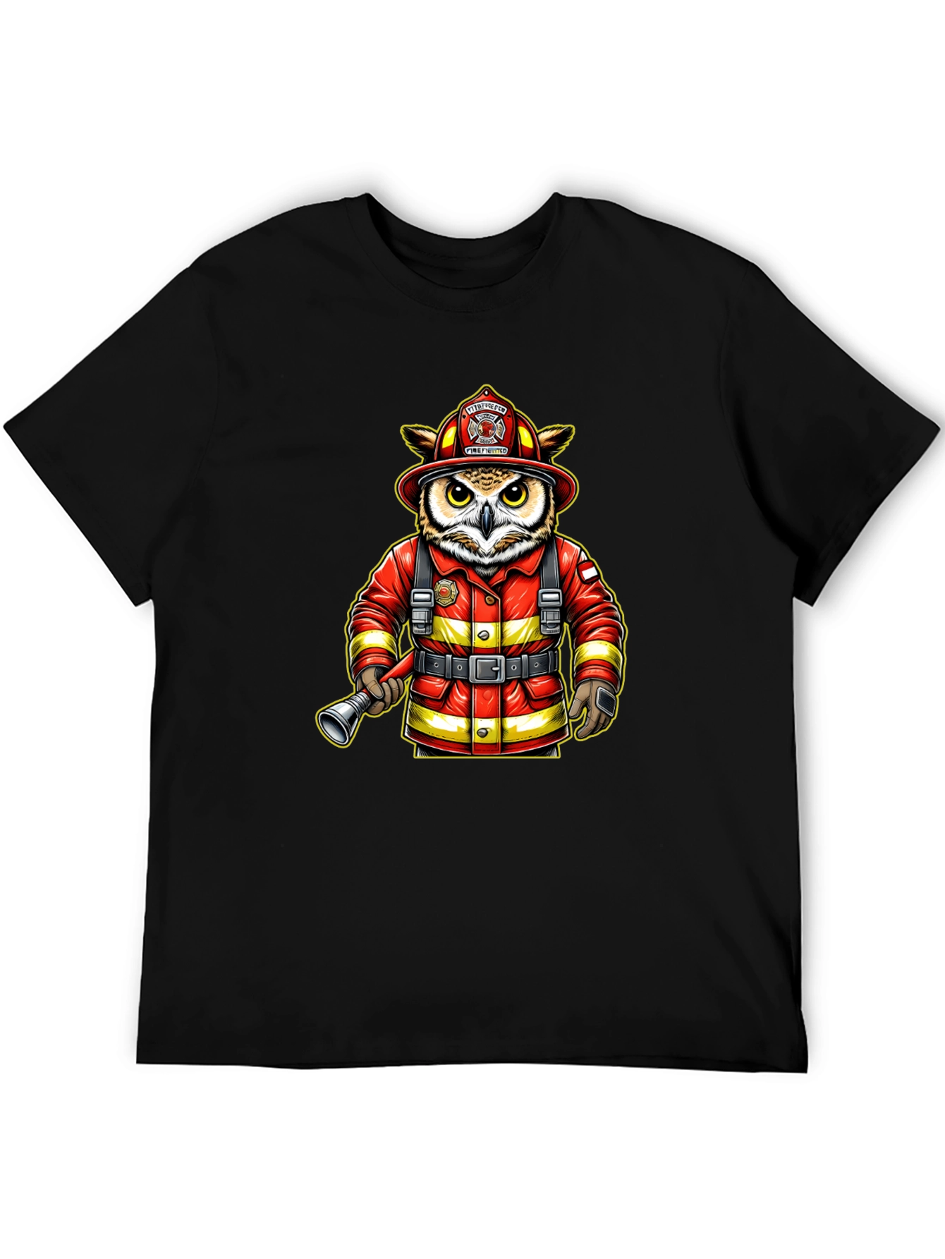 Black Owl Firefighter T-Shirt view 5