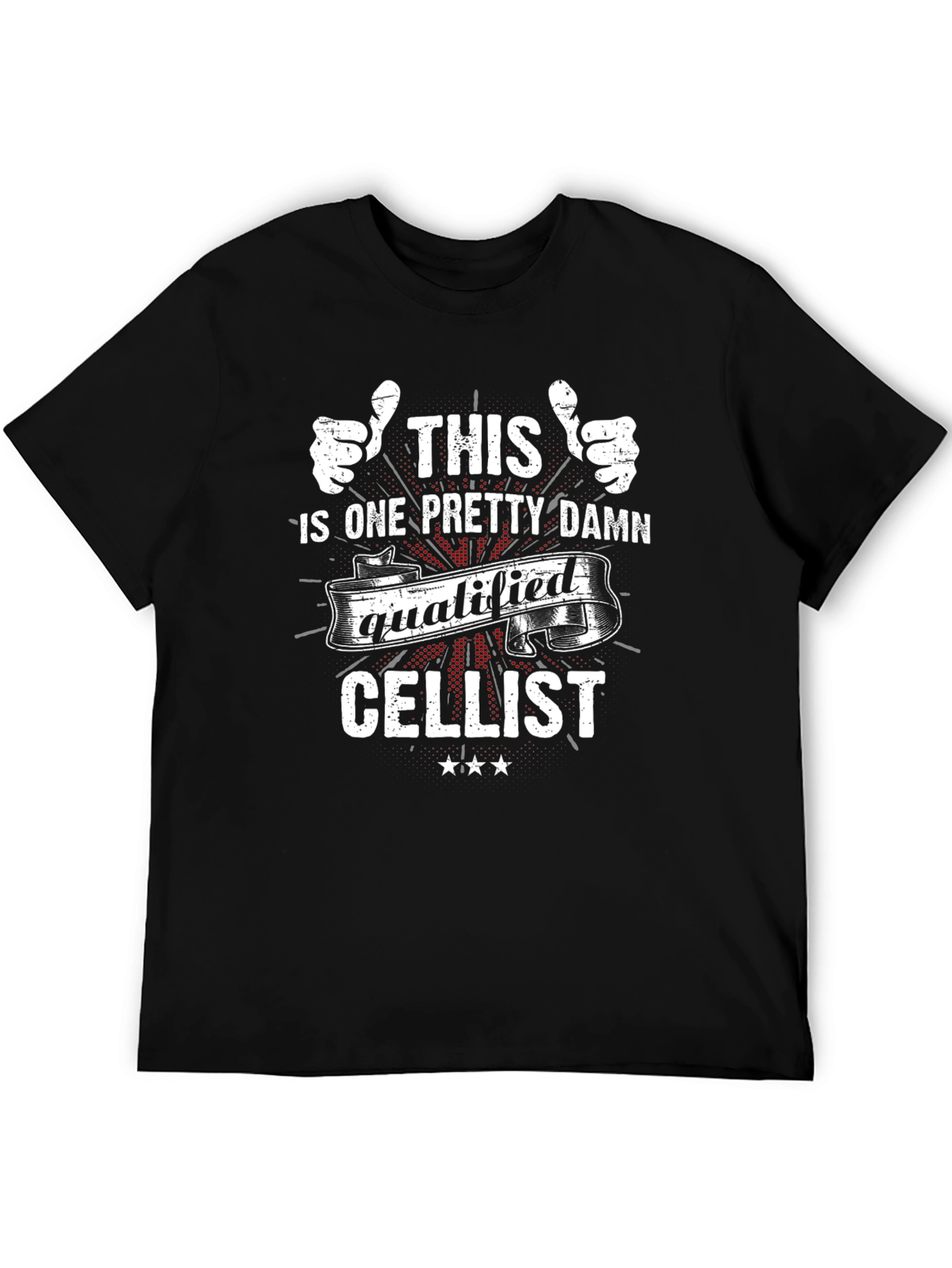 Black Qualified Cellist Graphic Tee - Black Cotton Blend view 5