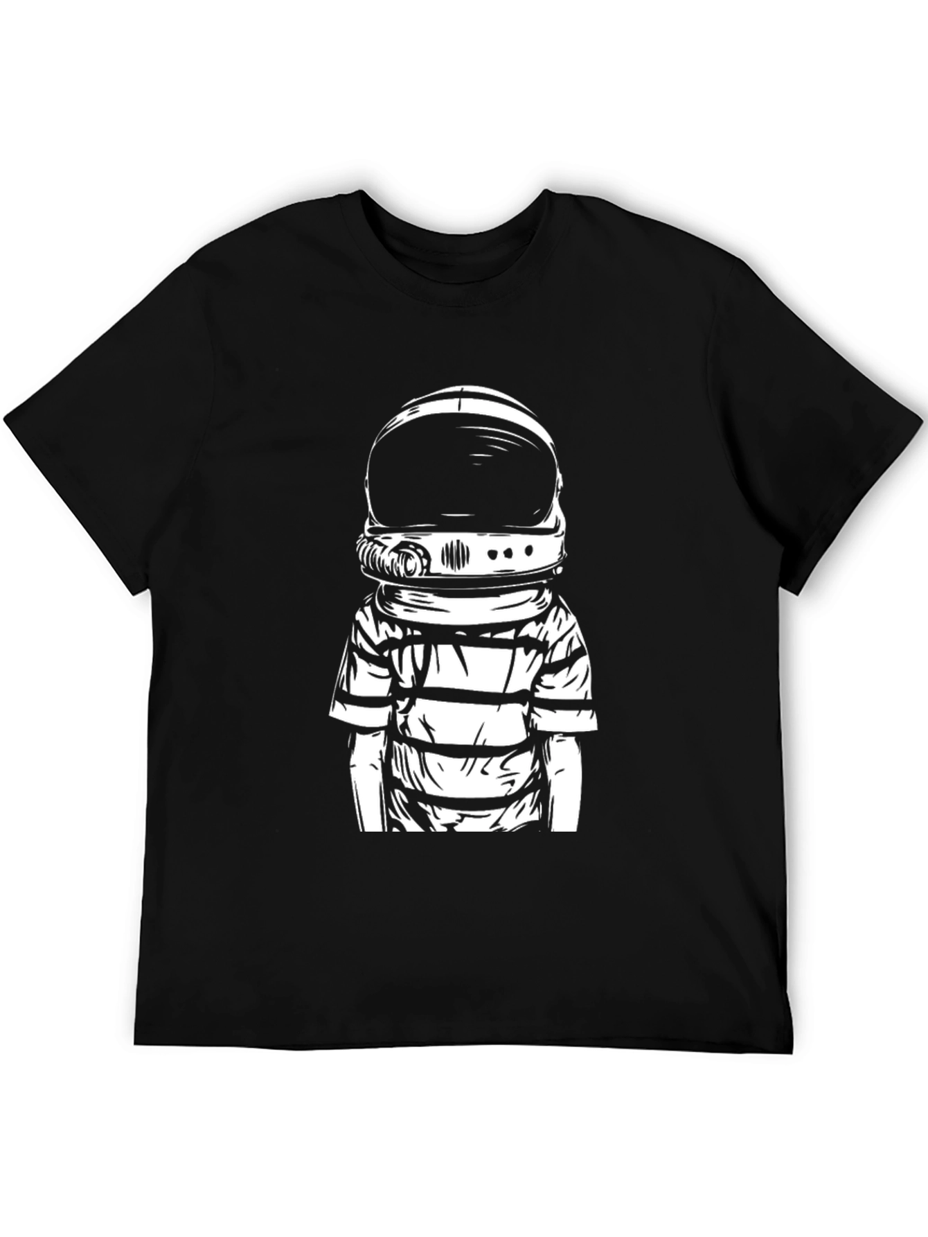Black Astronaut Graphic Tee - Black Crew Neck T-Shirt view 5