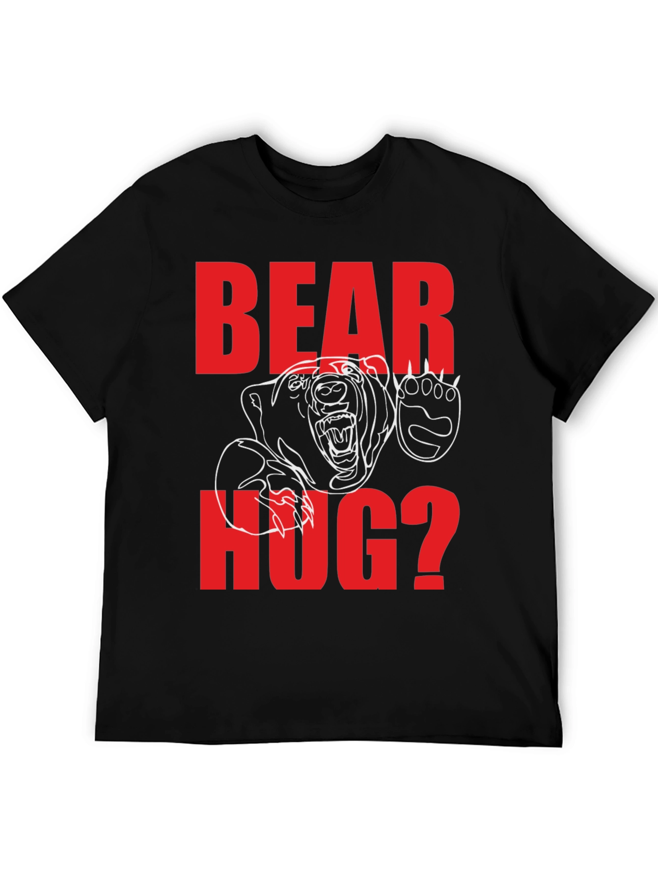 Black Bear Hug Graphic Tee - Black Cotton Blend view 5