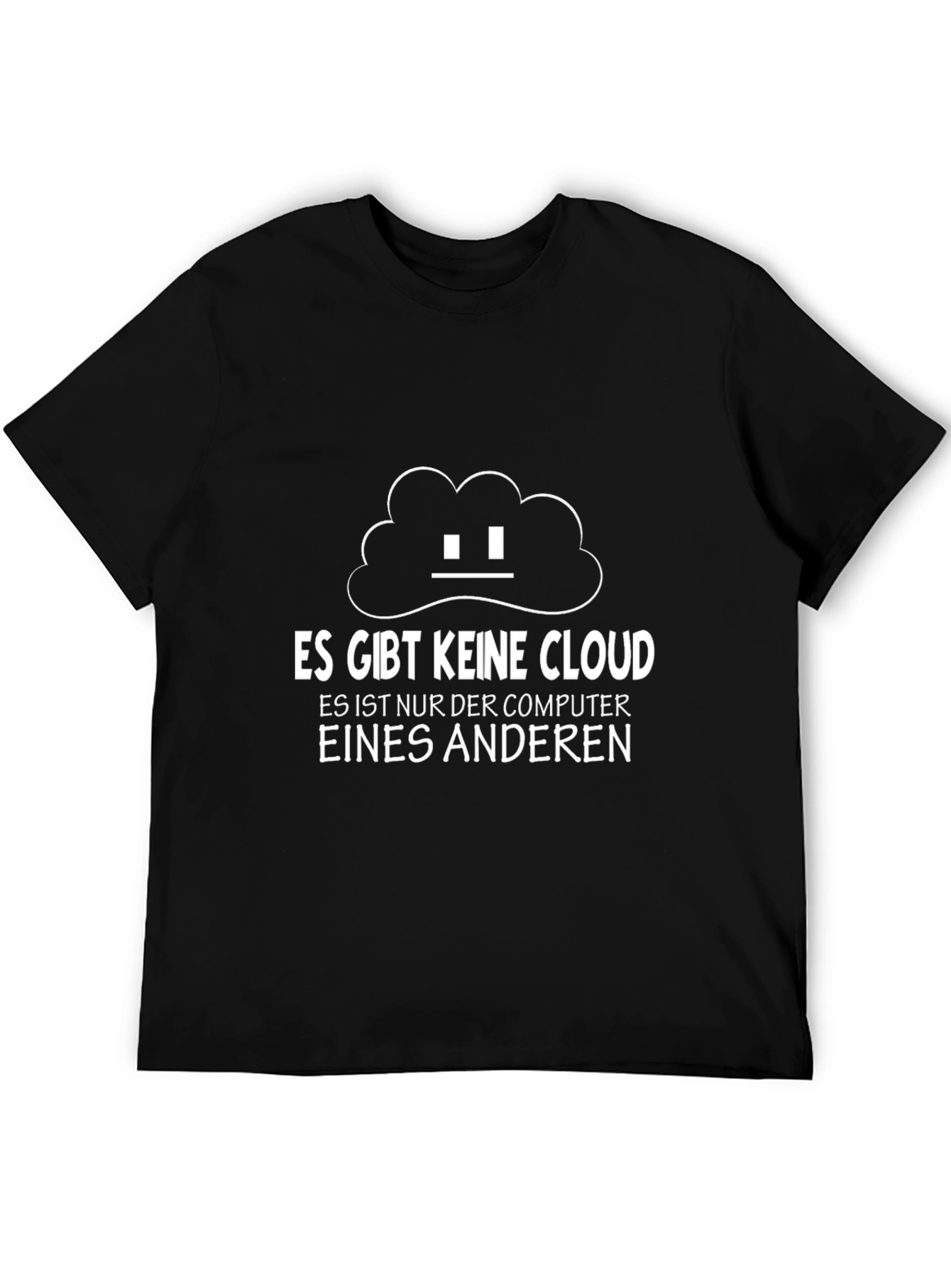 Black Funny Cloud Computer T-Shirt - Black view 5