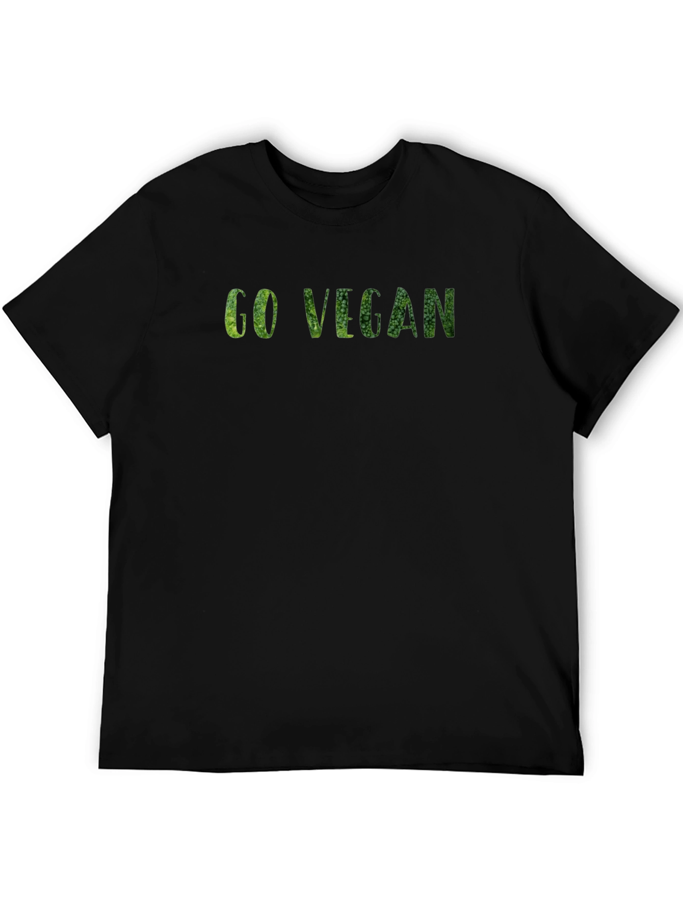 Black Go Vegan Graphic Tee - Black Cotton T-Shirt view 5