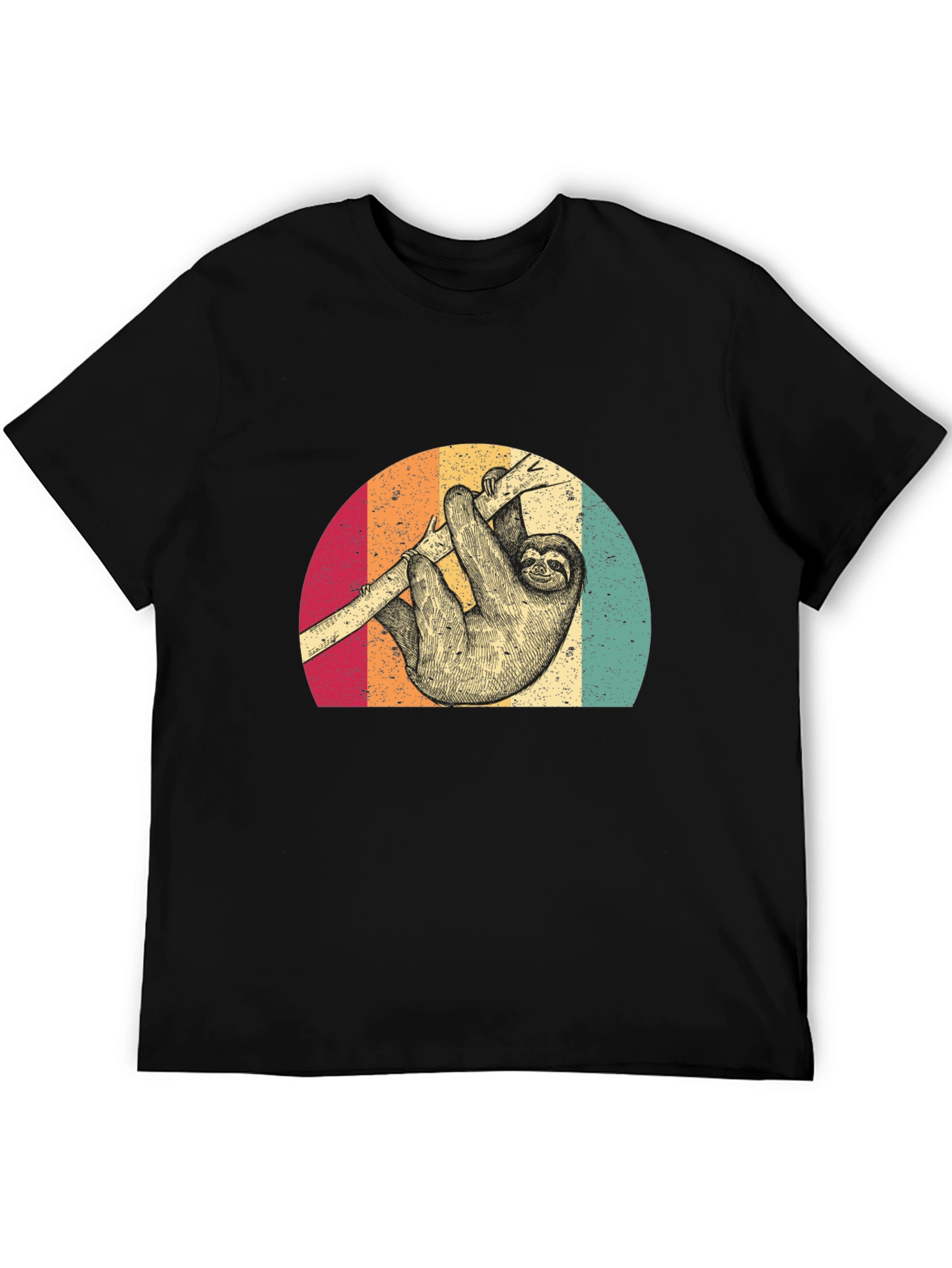 Black Retro Sloth T-Shirt view 5