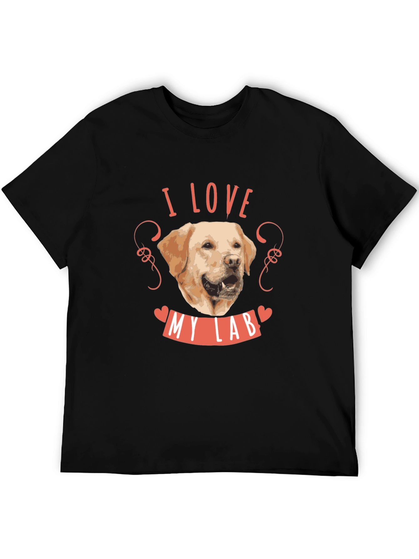 Black I Love My Lab Dog T-Shirt - Black Cotton Tee view 5
