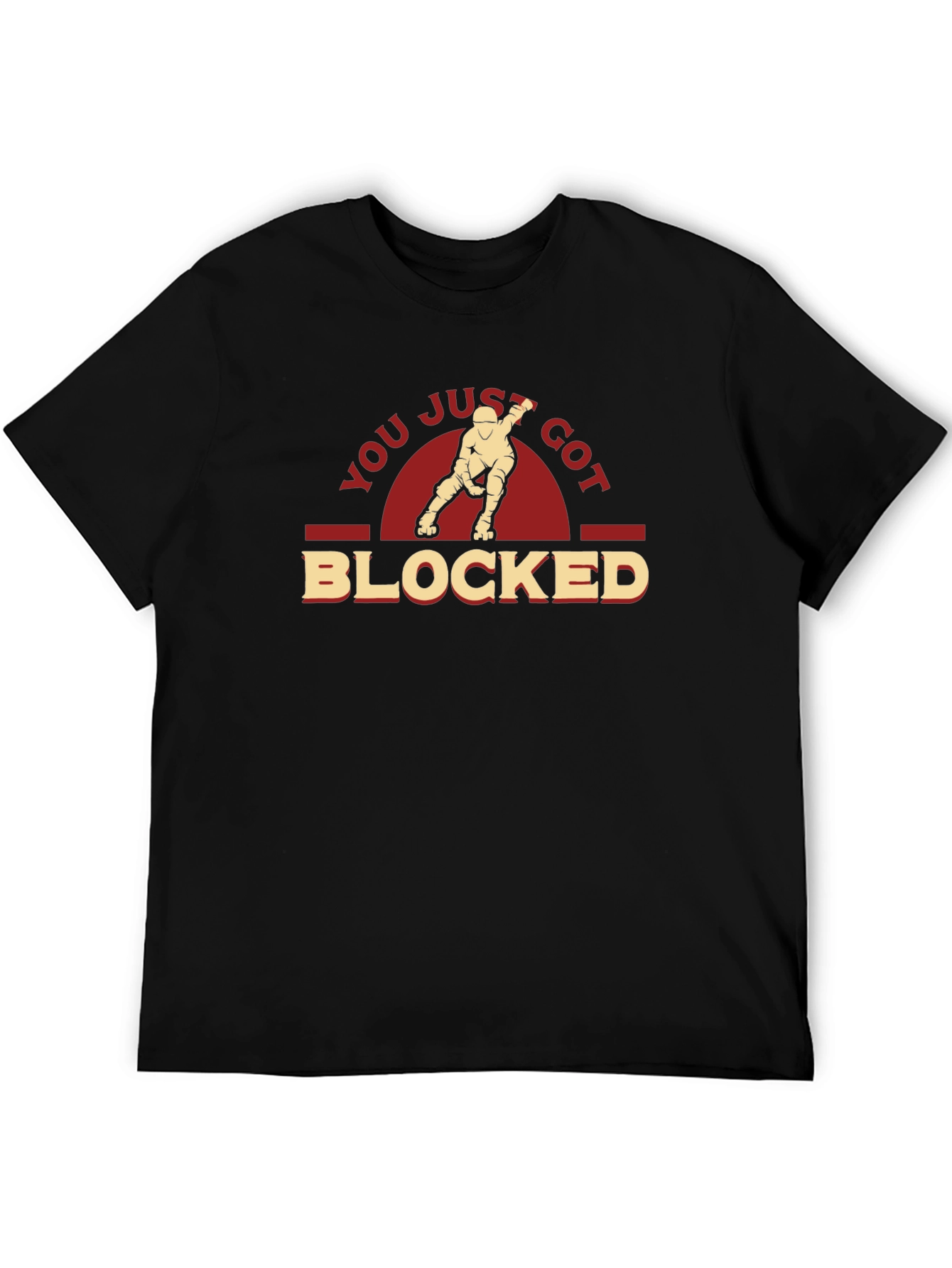 Black You Just Got Blocked T-Shirt - Roller Derby Tee view 5
