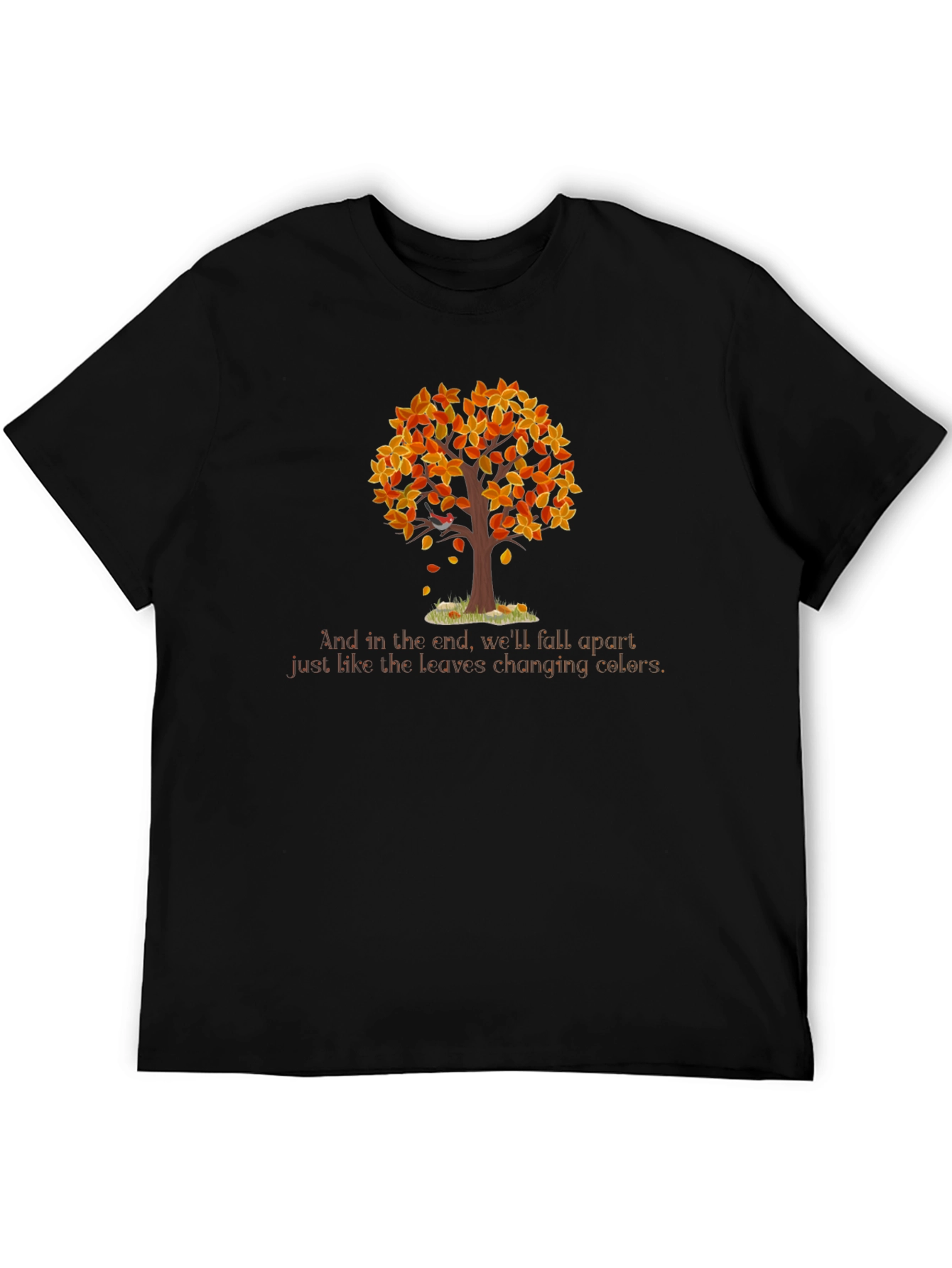 Black Fall Tree T-Shirt - Changing Colors view 5