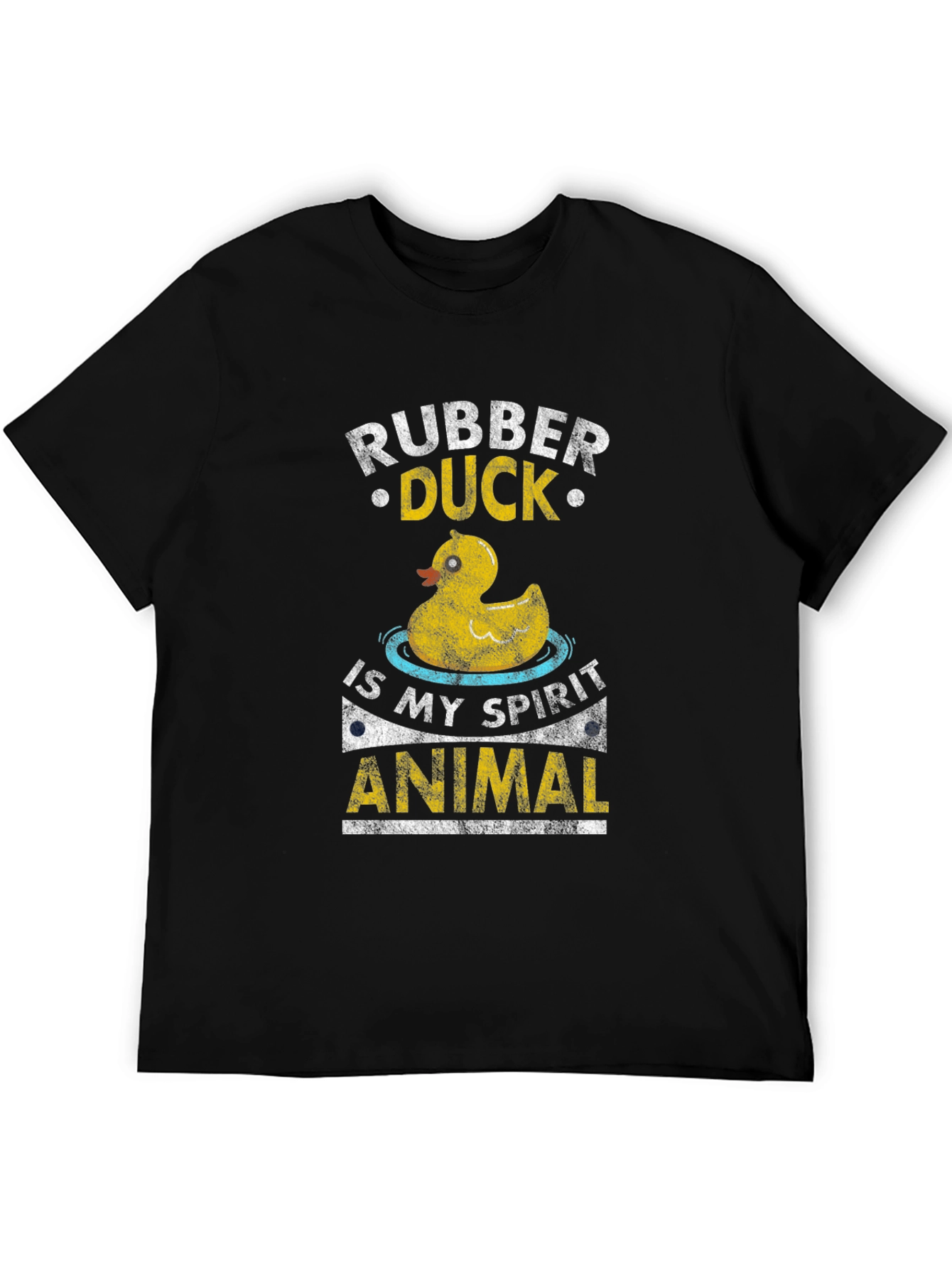 Black Rubber Duck Spirit Animal Graphic T-Shirt view 5