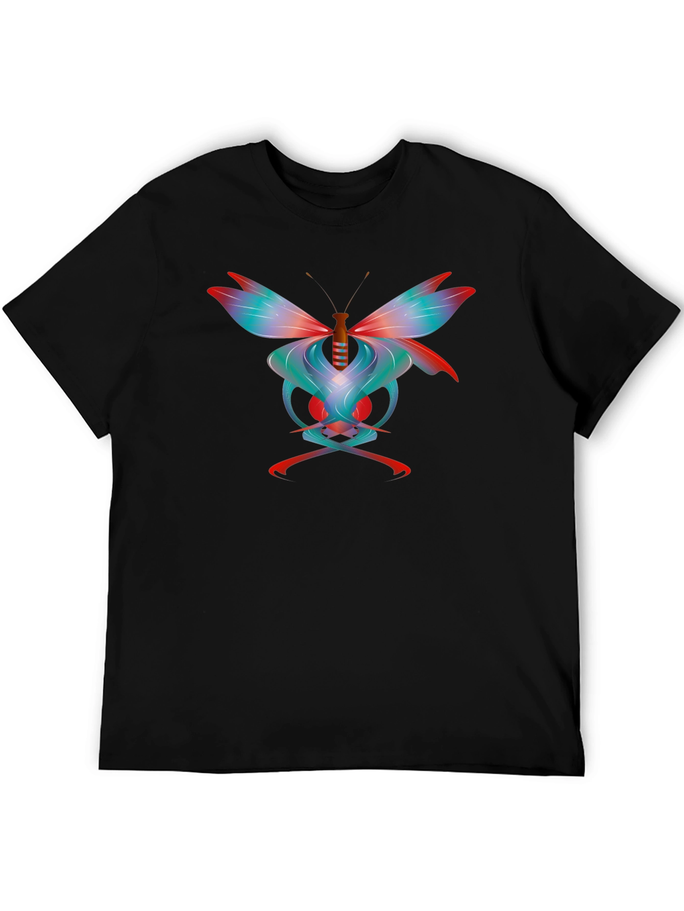 Black Butterfly Skull Graphic Print T-Shirt - Unique Design view 5