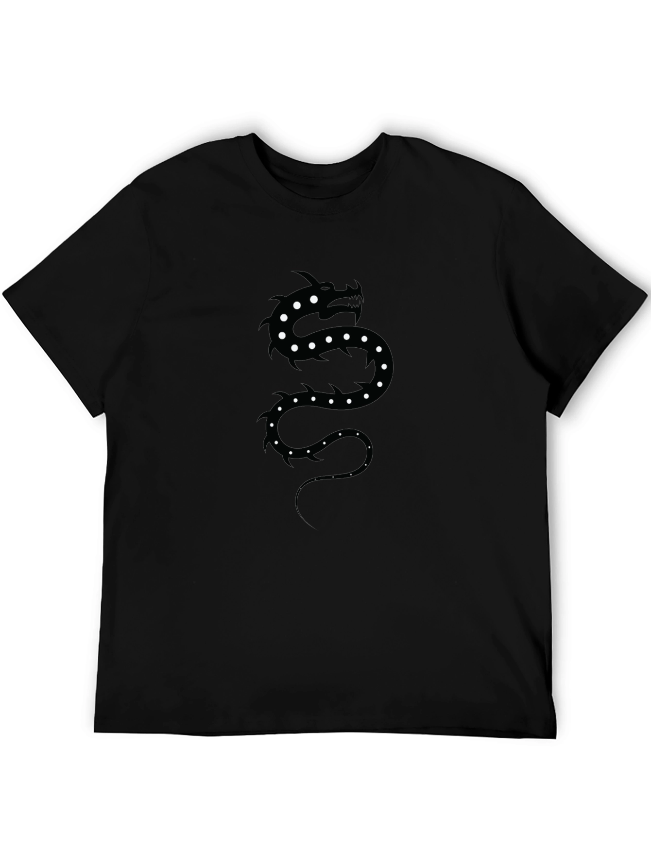 Black Black Dragon Print T-Shirt view 5
