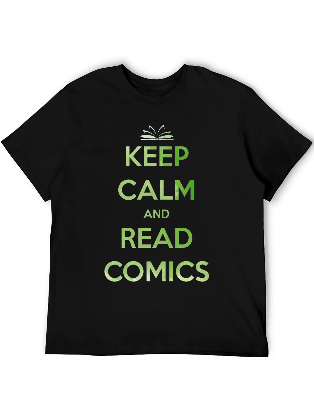 Black Keep Calm and Read Comics T-Shirt - Black view 5