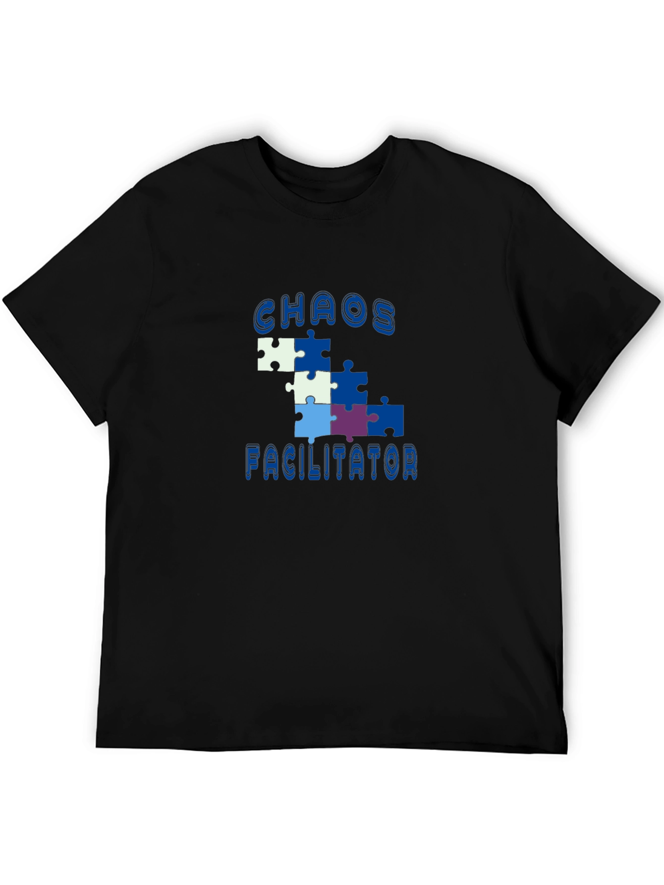 Black Chaos Facilitator Puzzle Piece Graphic Tee view 5